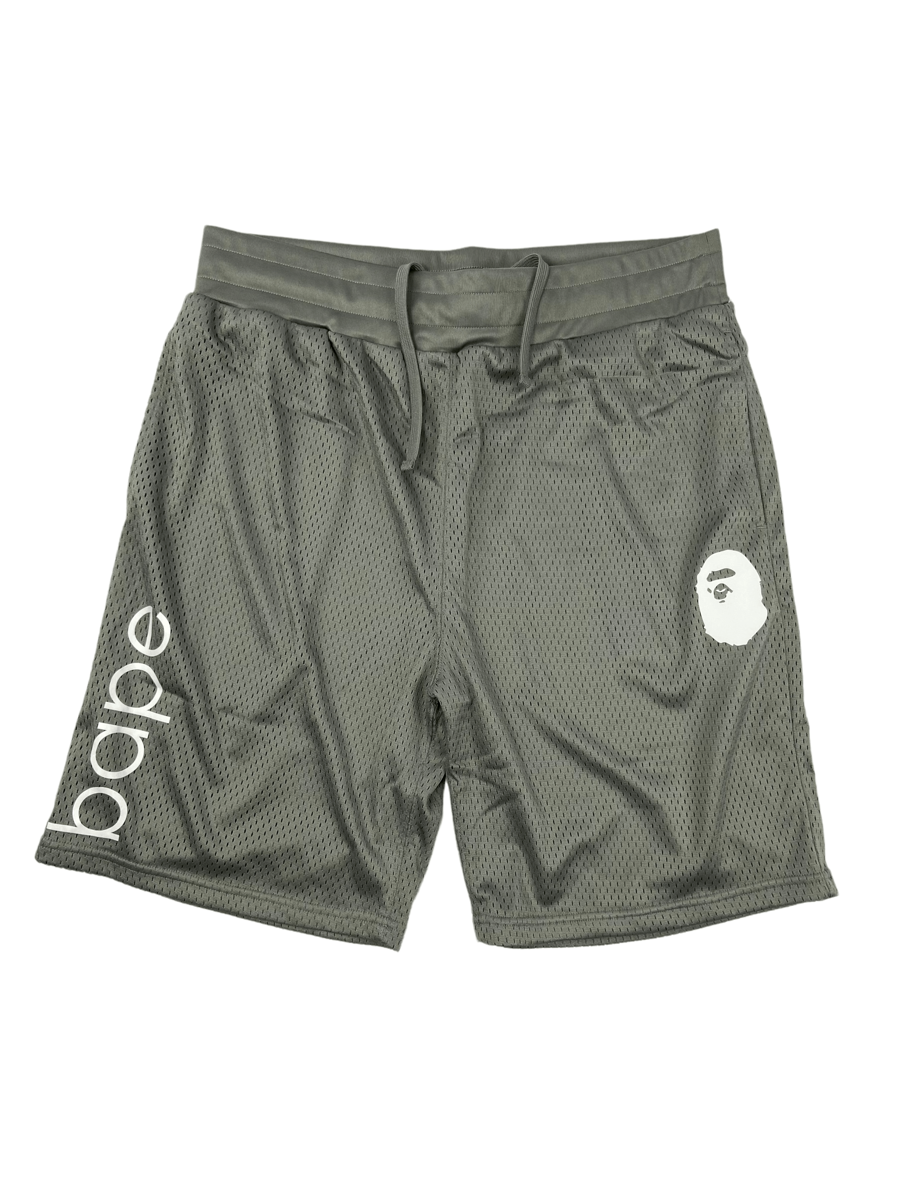 image of New Bape Ape Head Mesh Shorts - Size Xxl in Grey, Men's