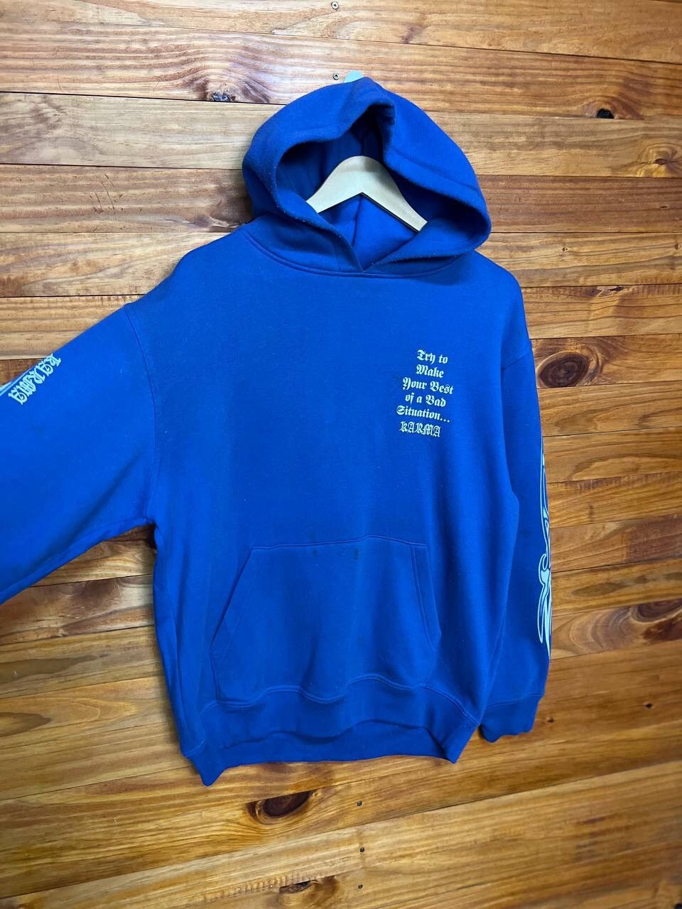 Japanese Brand VINTAGE KARMA BIG LOGO HOODIE Size US L / EU 52-54 / 3 - 8 Thumbnail