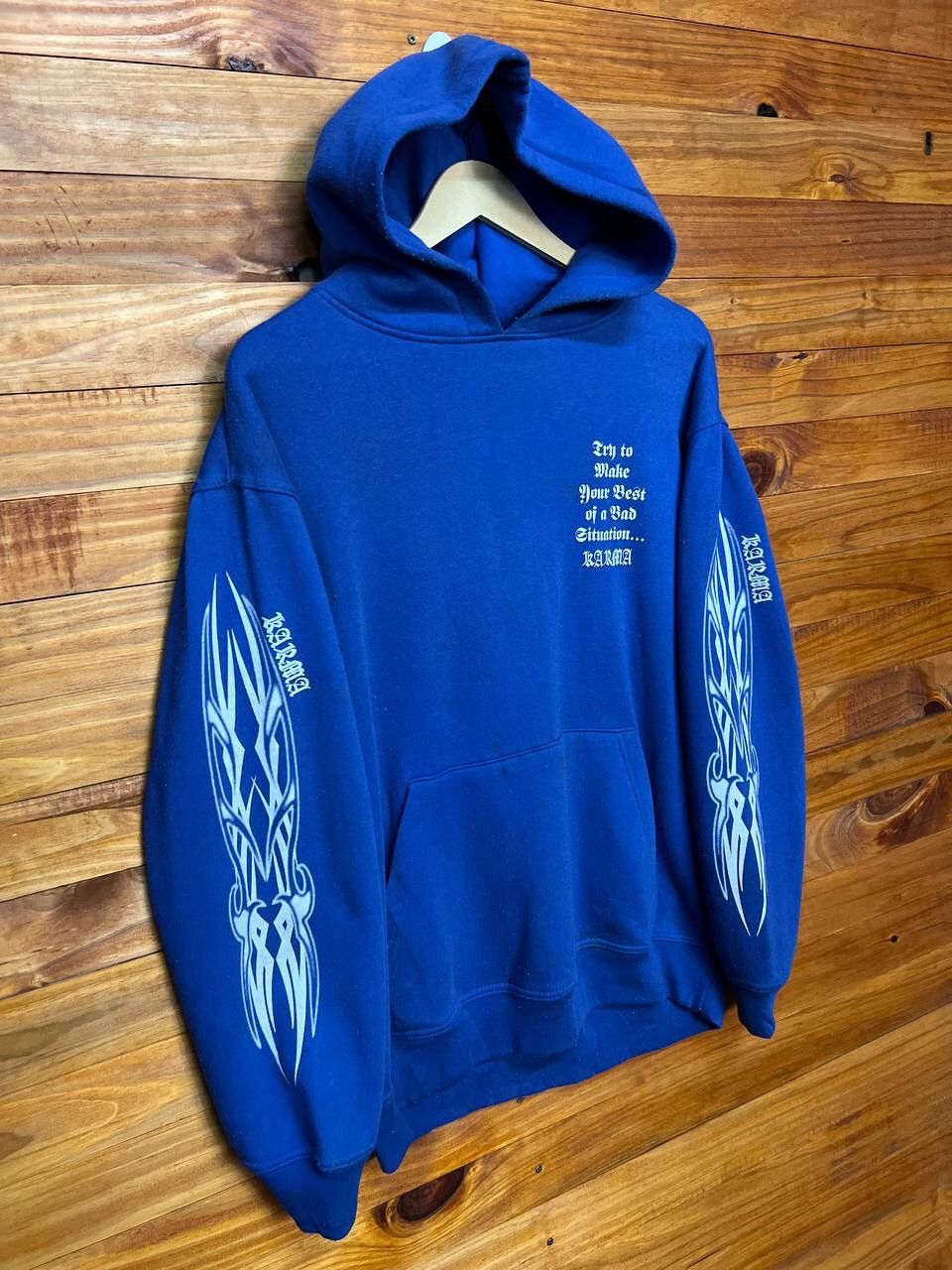 Japanese Brand VINTAGE KARMA BIG LOGO HOODIE Size US L / EU 52-54 / 3 - 5 Thumbnail