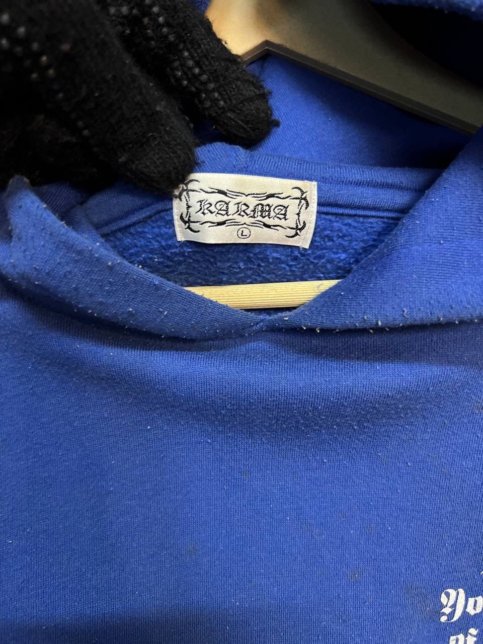 Japanese Brand VINTAGE KARMA BIG LOGO HOODIE Size US L / EU 52-54 / 3 - 4 Thumbnail