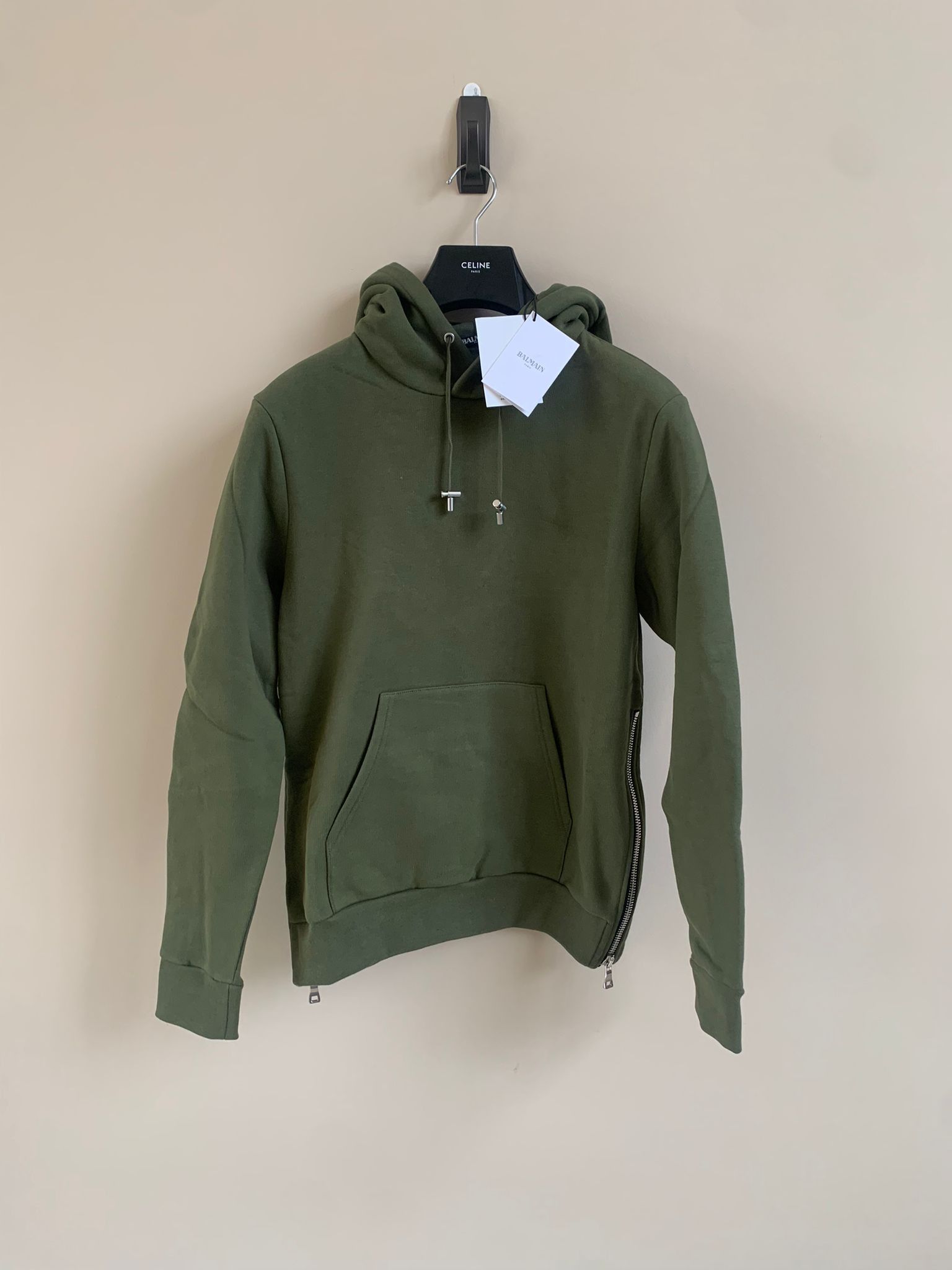 Balmain Pullover Dual Zip Hoodie in Military Green Size US M / EU 48-50 / 2 - 1 Thumbnail