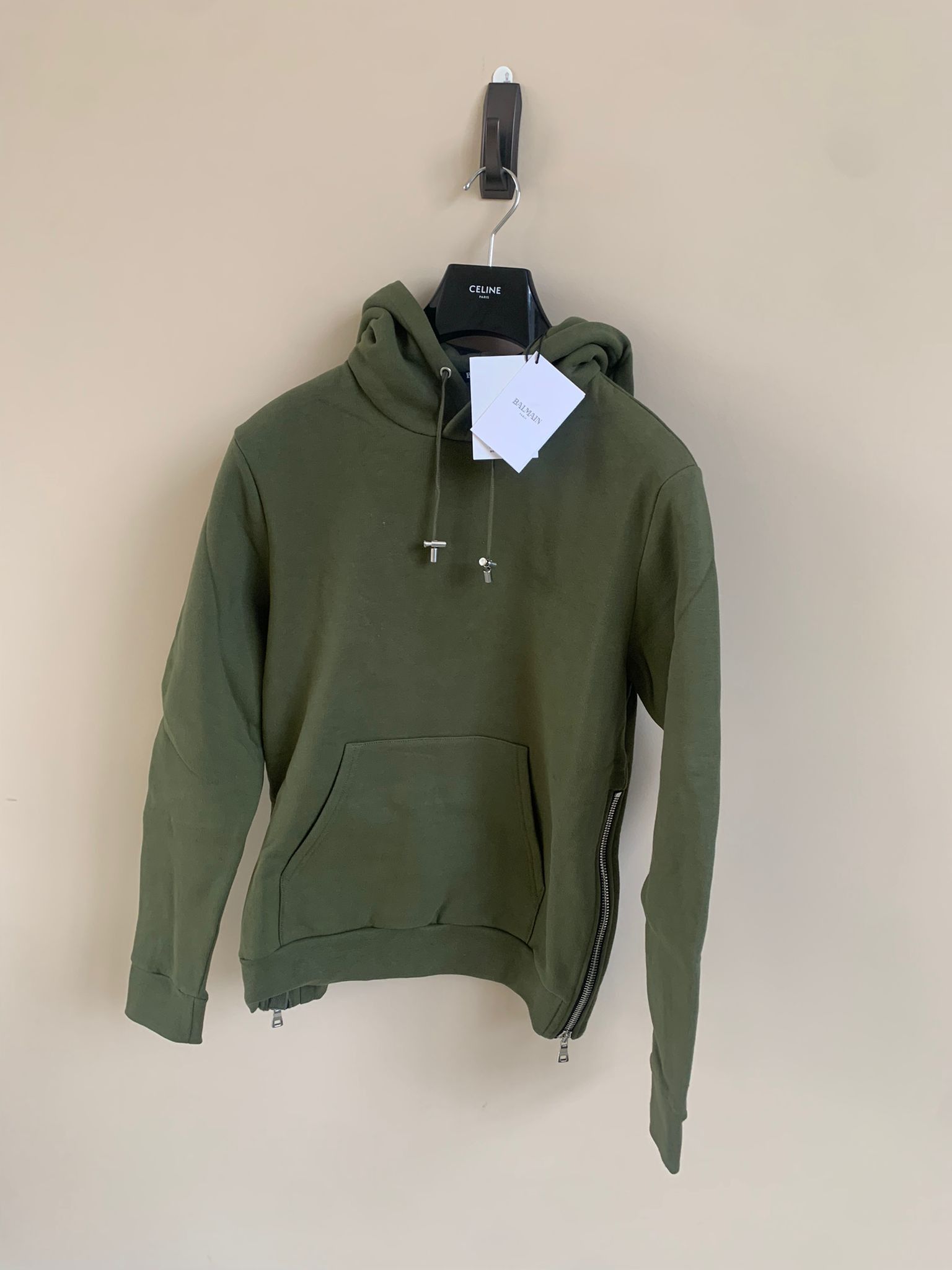 Balmain Pullover Dual Zip Hoodie in Military Green Size US M / EU 48-50 / 2 - 5 Thumbnail