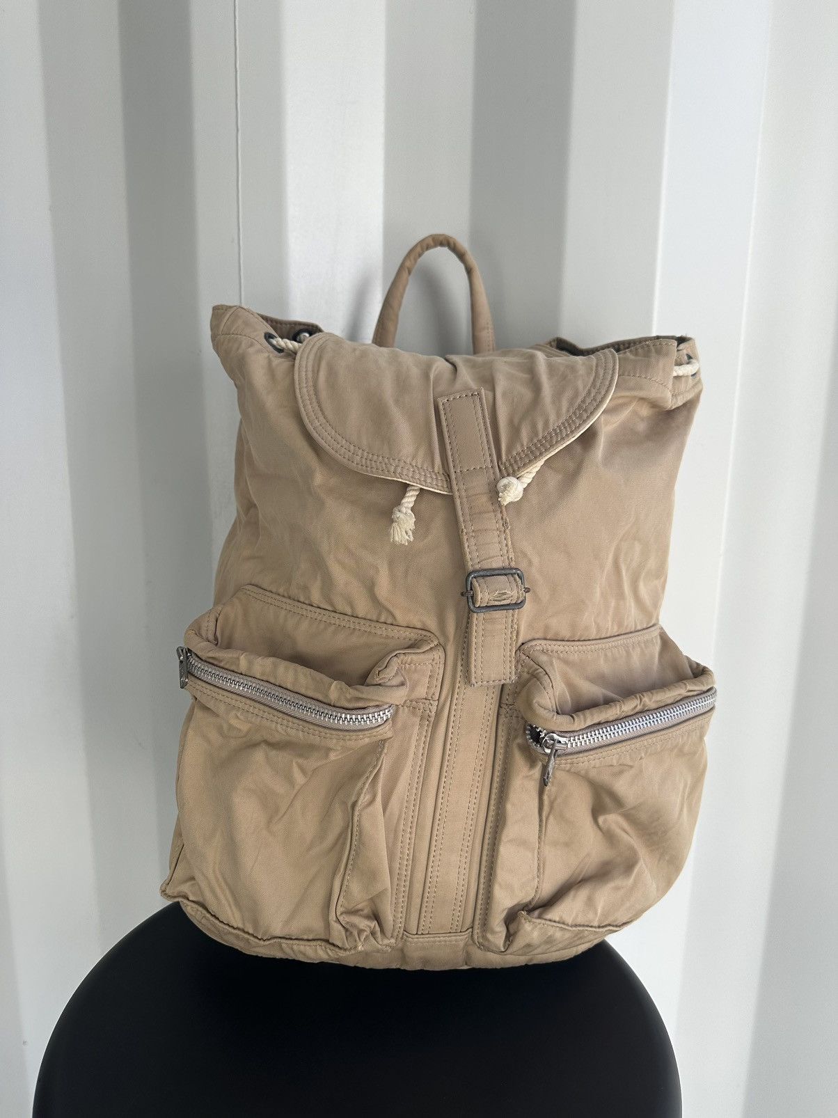 image of Comme Des Garcons Homme Cargo Backpack in Brown, Men's