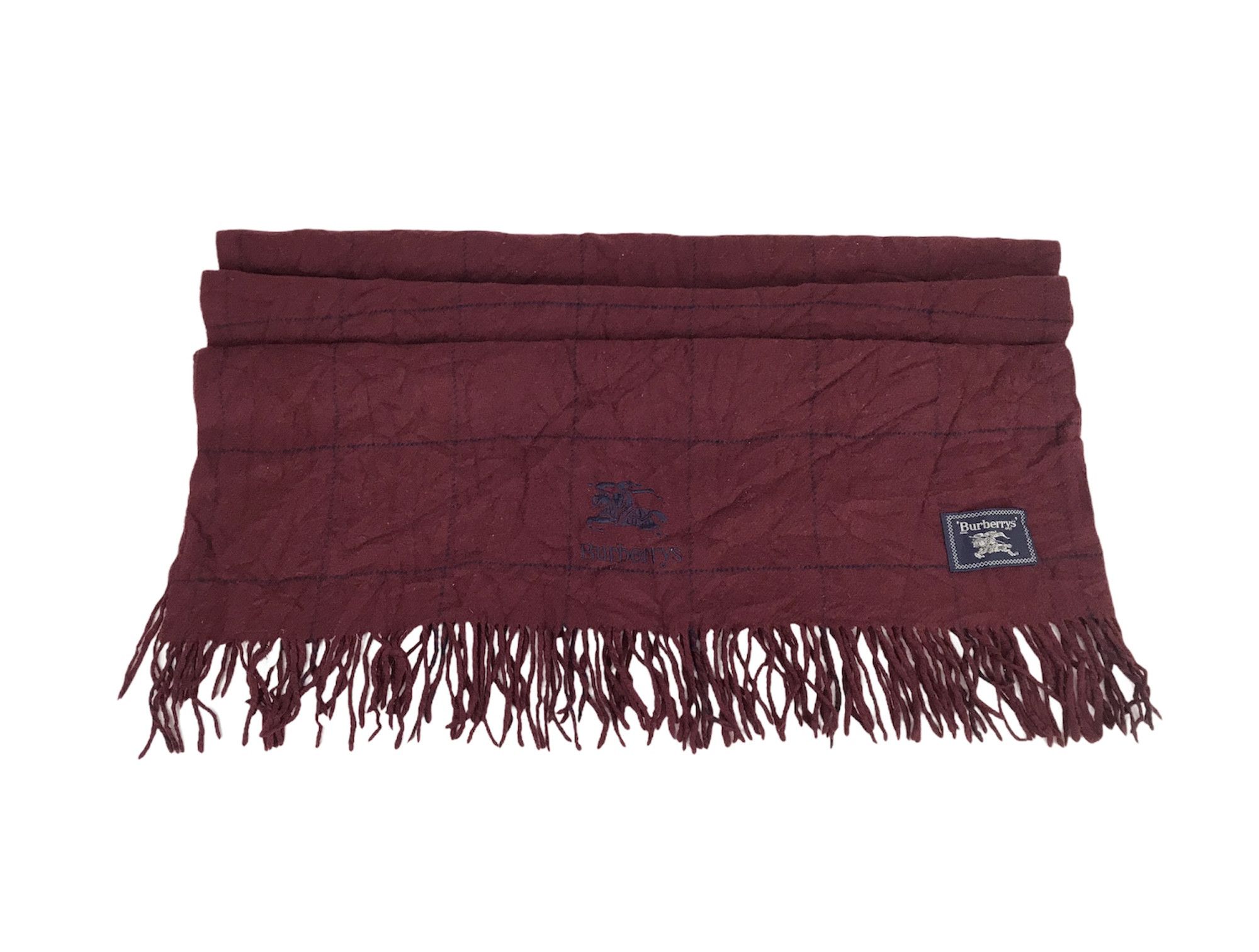 Burberry BURBERRY Burberrys Prorsum Embroidery Logo Wool Scarf Size ONE SIZE - 2 Thumbnail