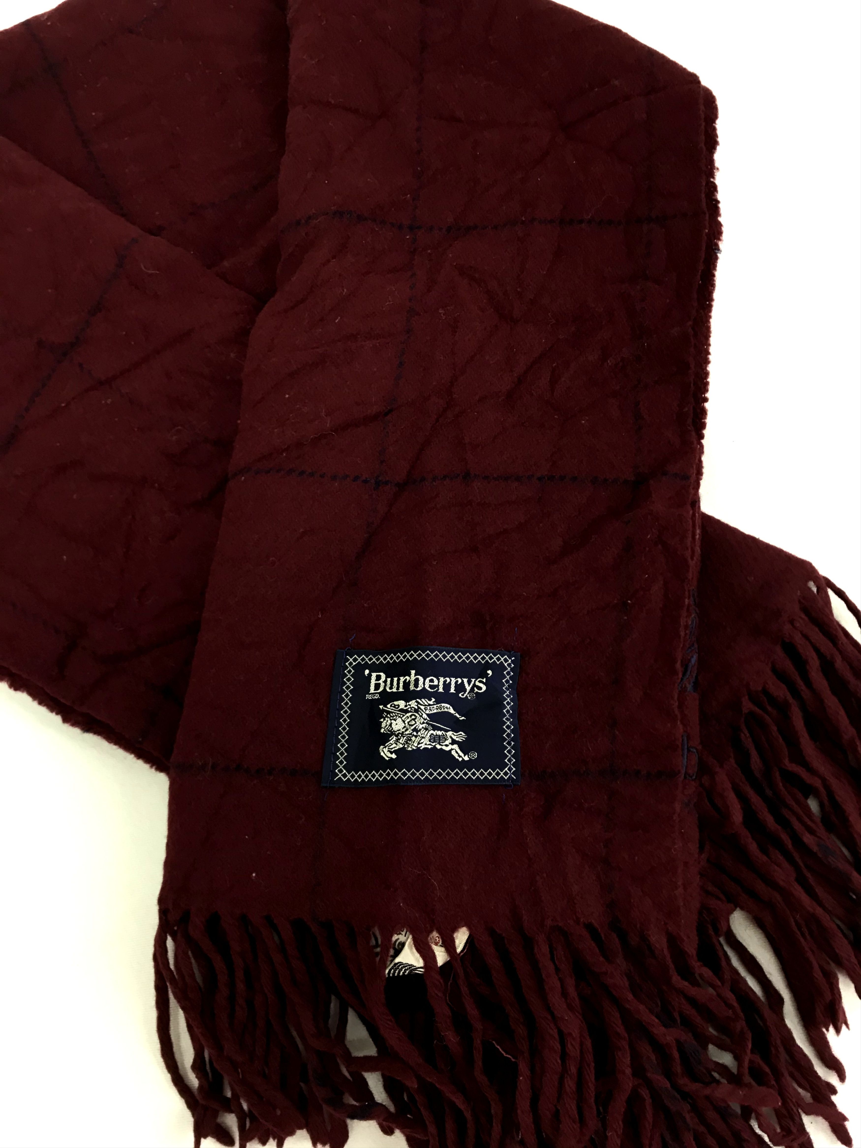 Burberry BURBERRY Burberrys Prorsum Embroidery Logo Wool Scarf Size ONE SIZE - 1 Thumbnail