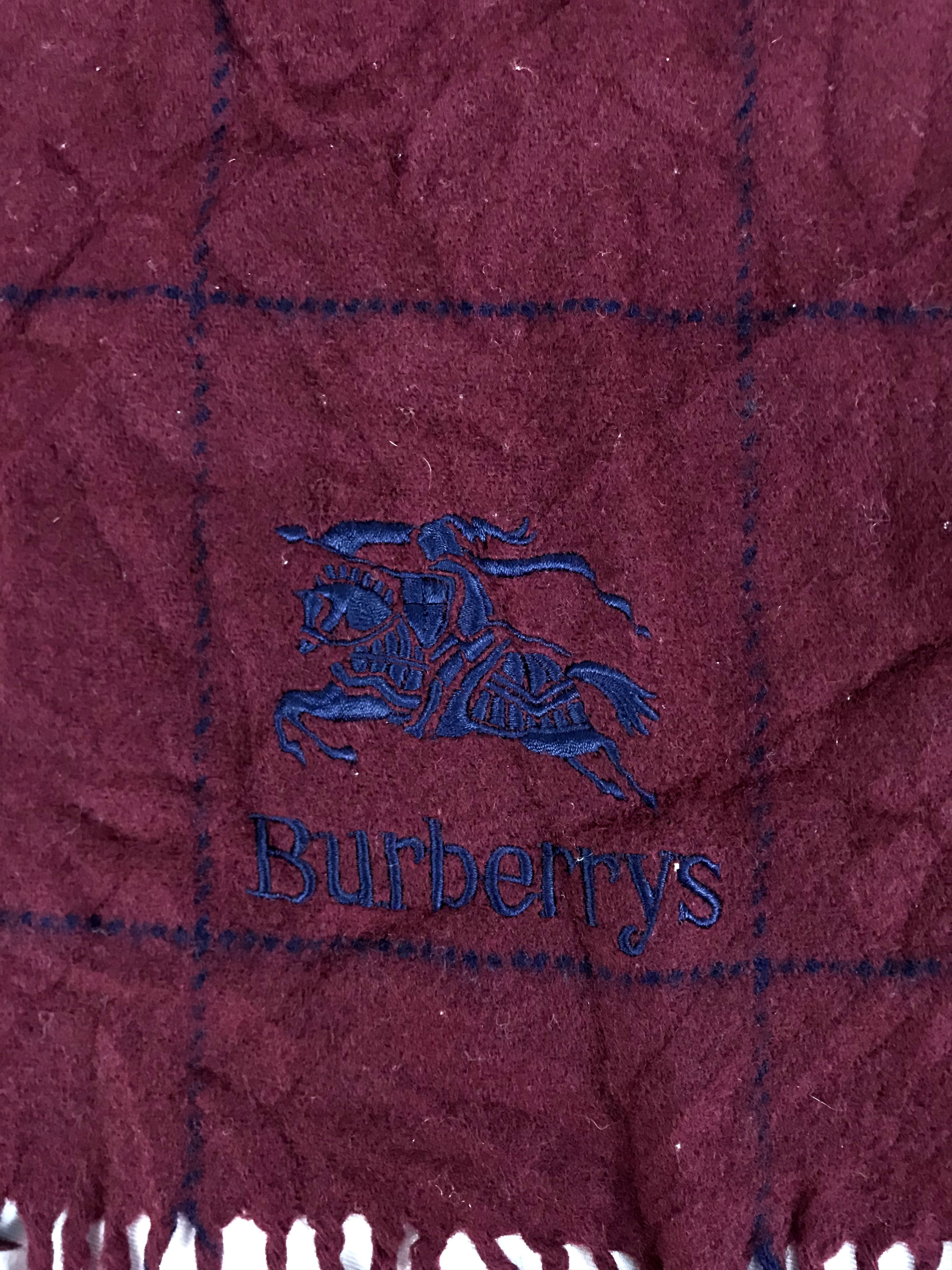 Burberry BURBERRY Burberrys Prorsum Embroidery Logo Wool Scarf Size ONE SIZE - 3 Thumbnail