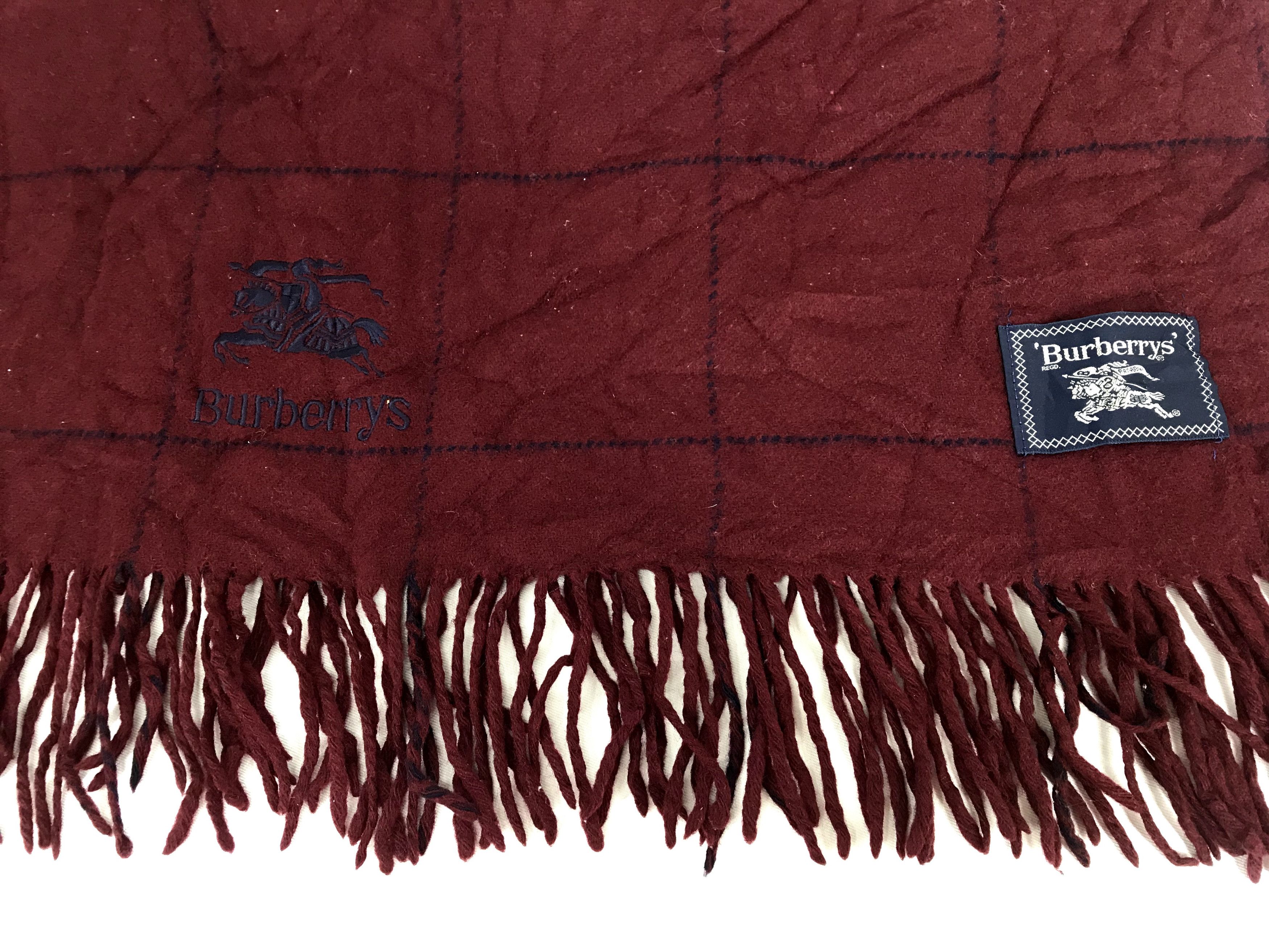 Burberry BURBERRY Burberrys Prorsum Embroidery Logo Wool Scarf Size ONE SIZE - 8 Thumbnail