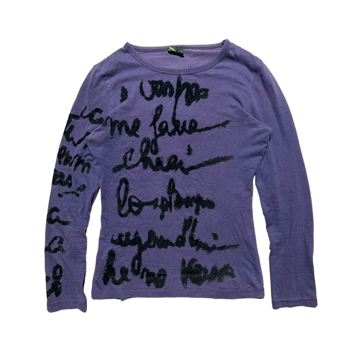 Pre-owned Jean Paul Gaultier Script Graphic Long Sleeve In Purple