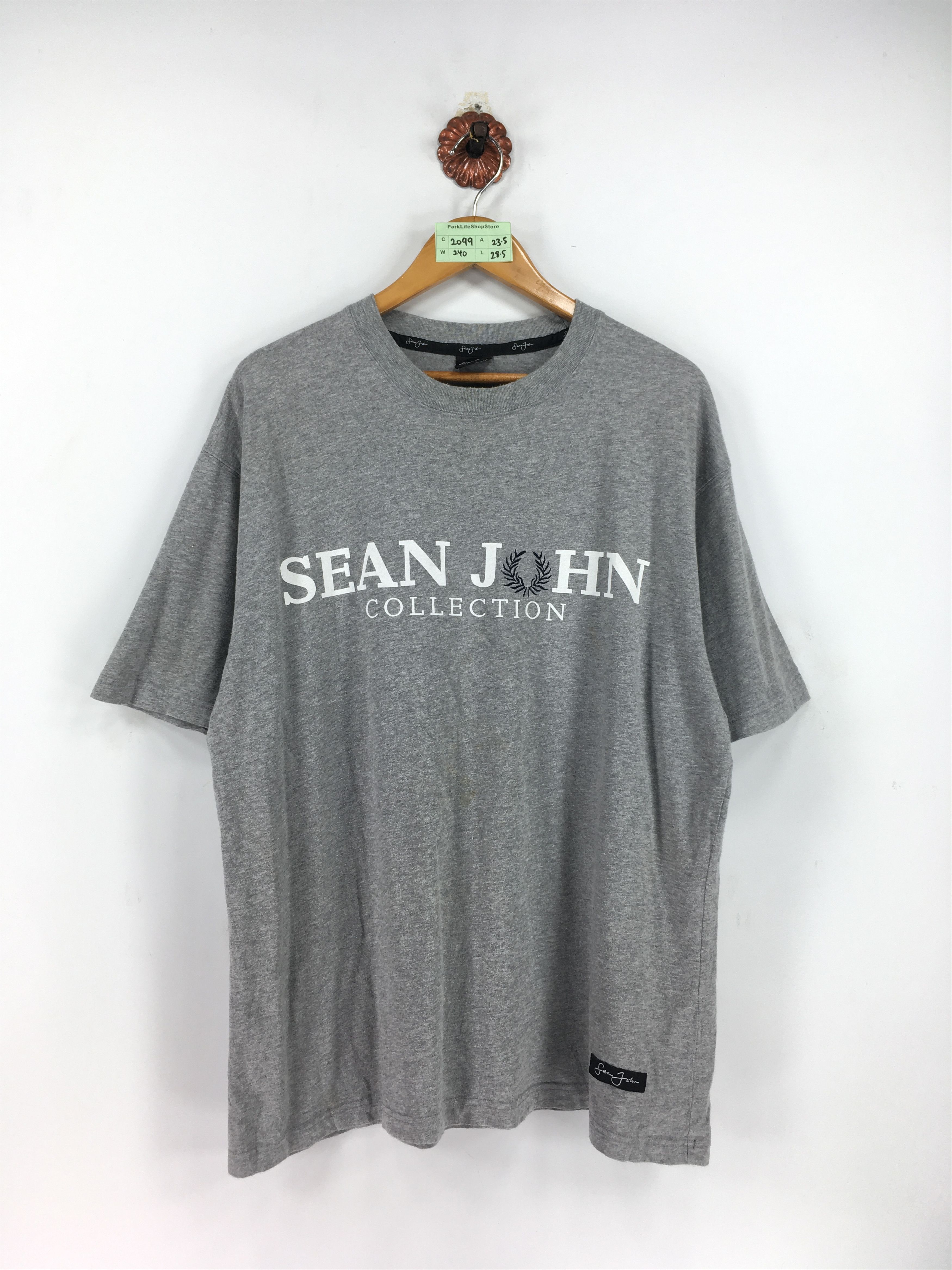 Vintage Sean John Pullover Gray Tshirt Unisex Size XL