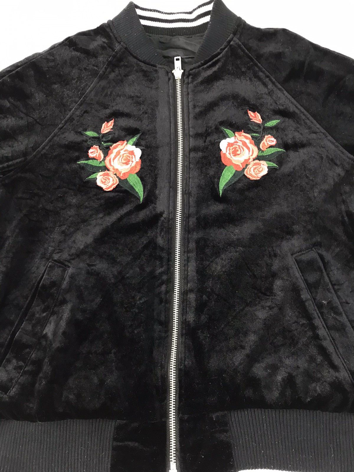 Japanese Brand × Vintage Hype Bomber Big Rose Embroidery Logo Size M / US 6-8 / IT 42-44 - 2 Thumbnail