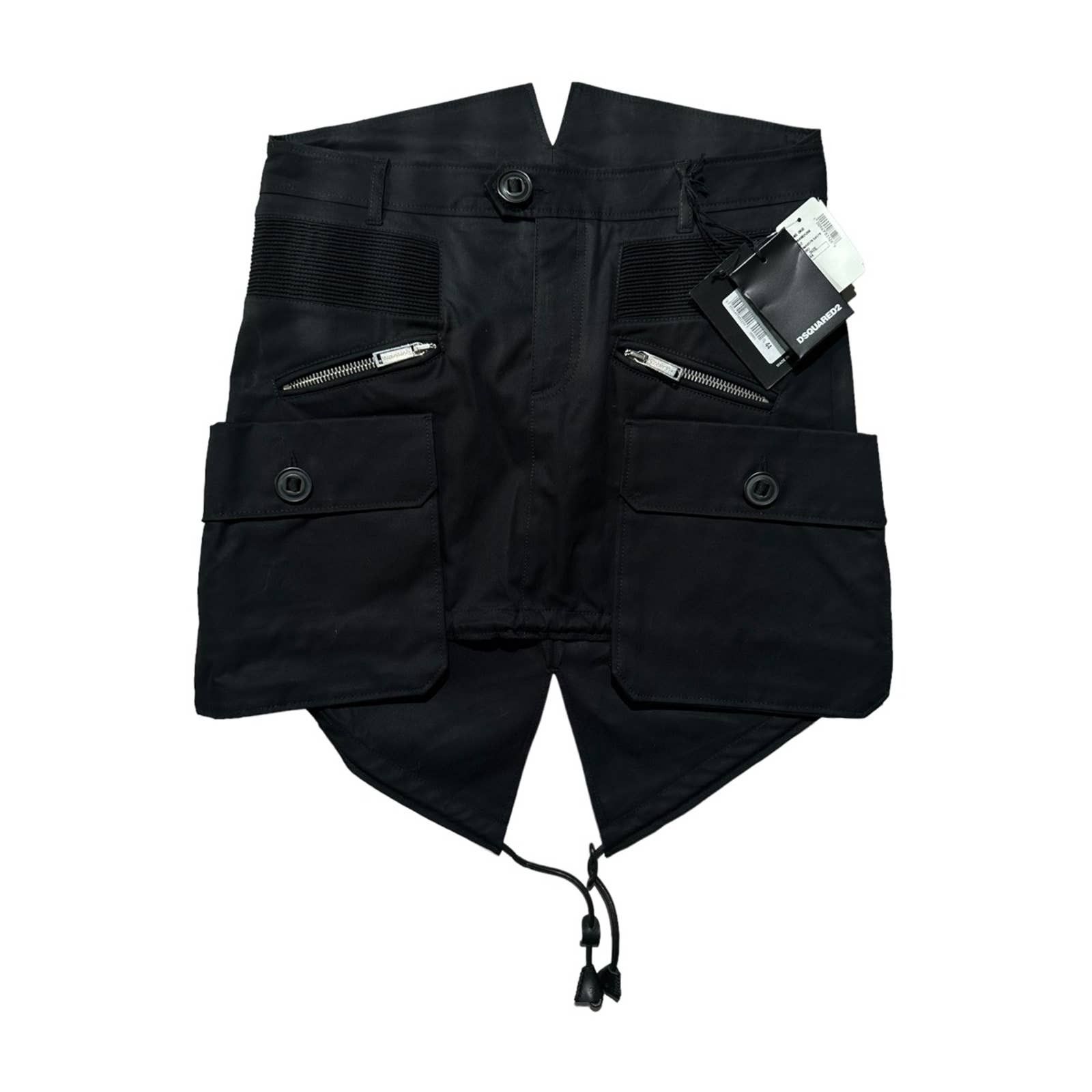 image of Dsquared2 Cargo Utility Moto Skirt in Black, Women's (Size 30)