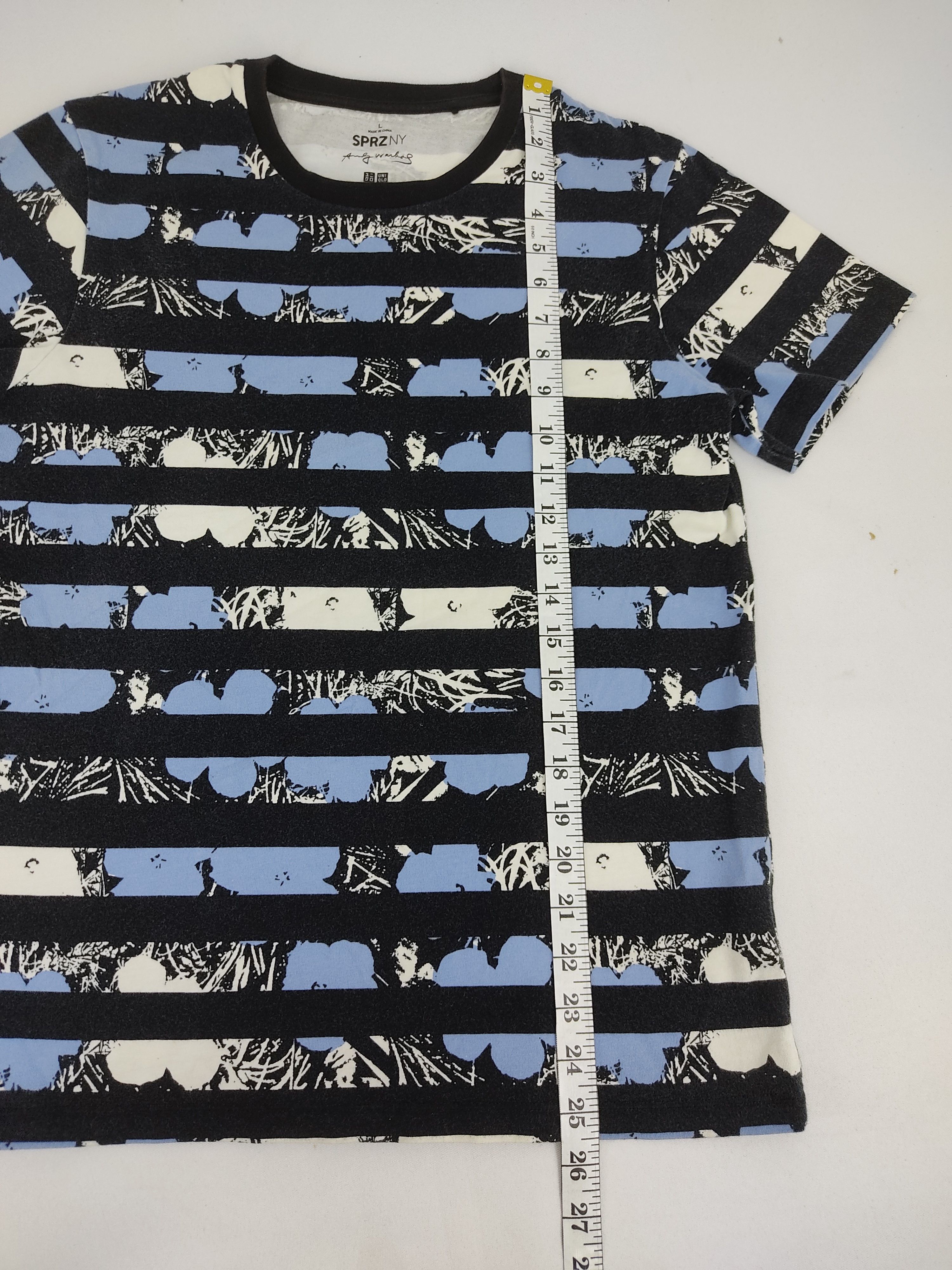 Designer × Japanese Brand × Uniqlo Andy Warhol All Over Printed Floral Flower Striped Tee Size US S / EU 44-46 / 1 - 7 Thumbnail