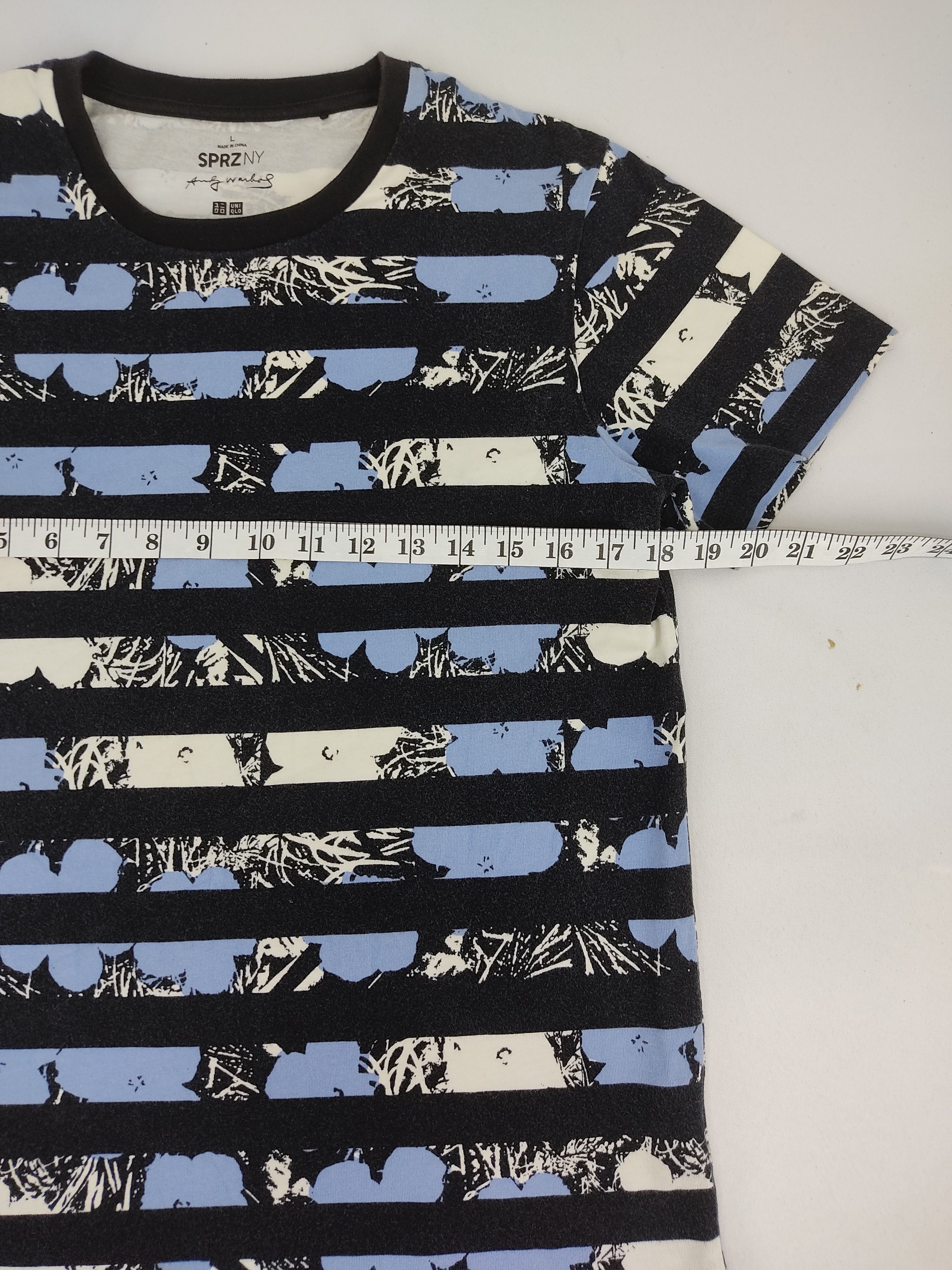 Designer × Japanese Brand × Uniqlo Andy Warhol All Over Printed Floral Flower Striped Tee Size US S / EU 44-46 / 1 - 6 Thumbnail