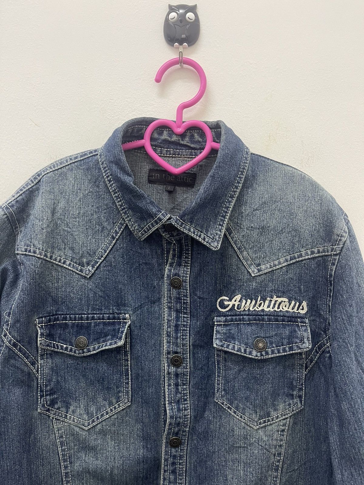 In The Attic Rare Vintage IN THE ATTIC Ambitious Denim Jeans Shirt Size US L / EU 52-54 / 3 - 2 Thumbnail