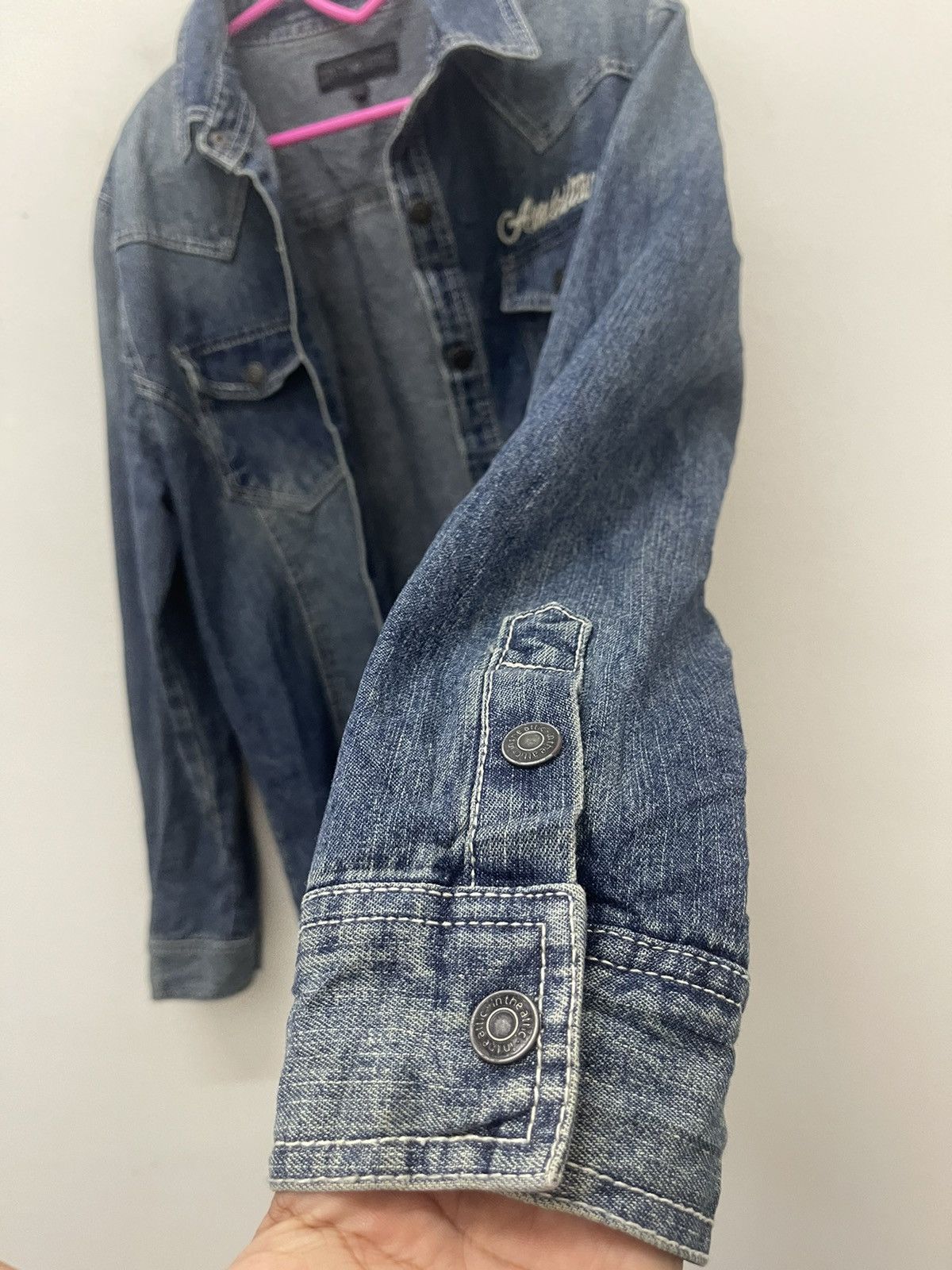 In The Attic Rare Vintage IN THE ATTIC Ambitious Denim Jeans Shirt Size US L / EU 52-54 / 3 - 6 Thumbnail