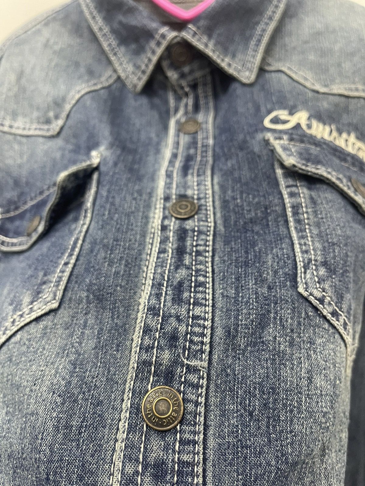 In The Attic Rare Vintage IN THE ATTIC Ambitious Denim Jeans Shirt Size US L / EU 52-54 / 3 - 3 Thumbnail
