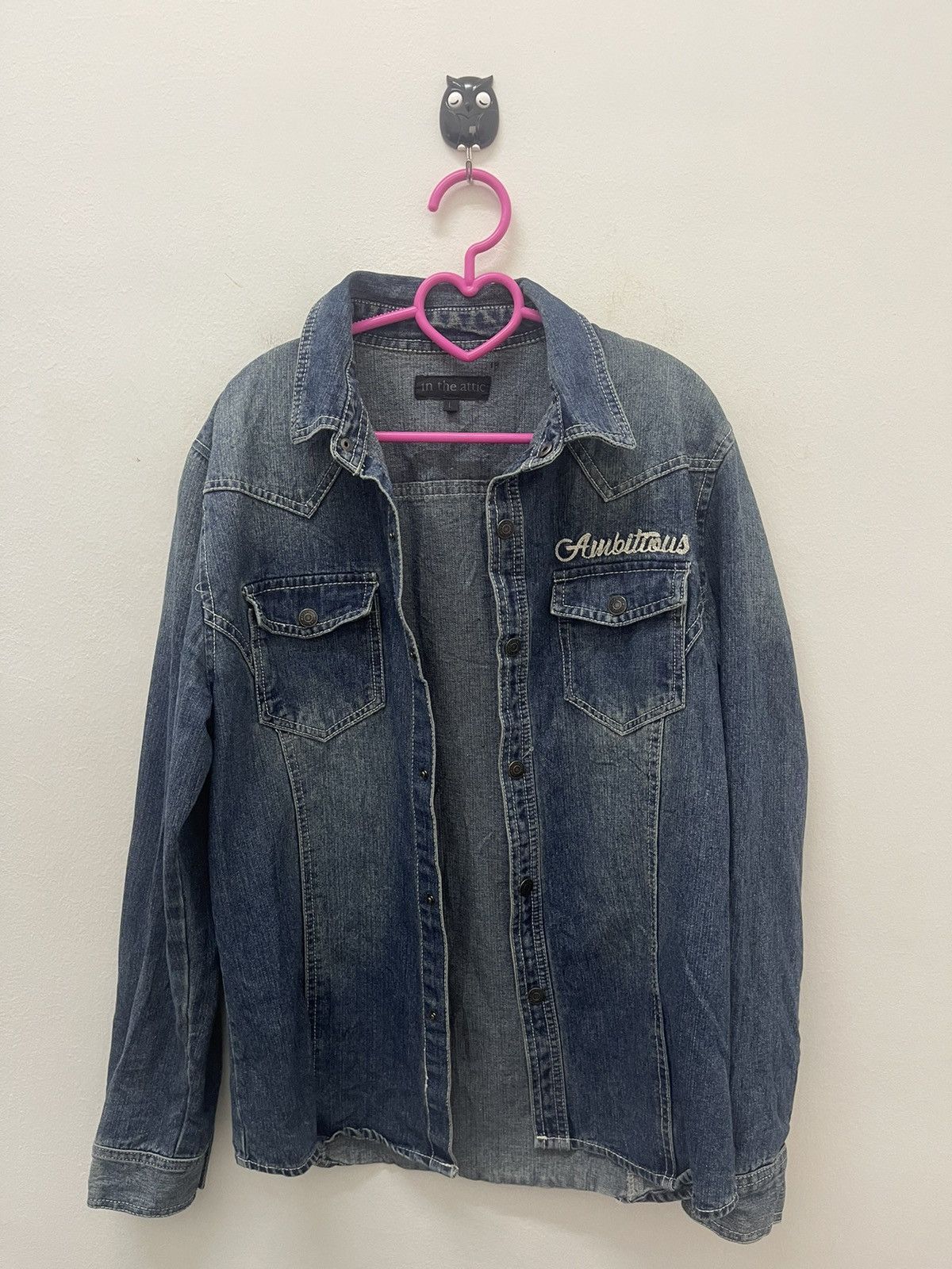 In The Attic Rare Vintage IN THE ATTIC Ambitious Denim Jeans Shirt Size US L / EU 52-54 / 3 - 4 Thumbnail