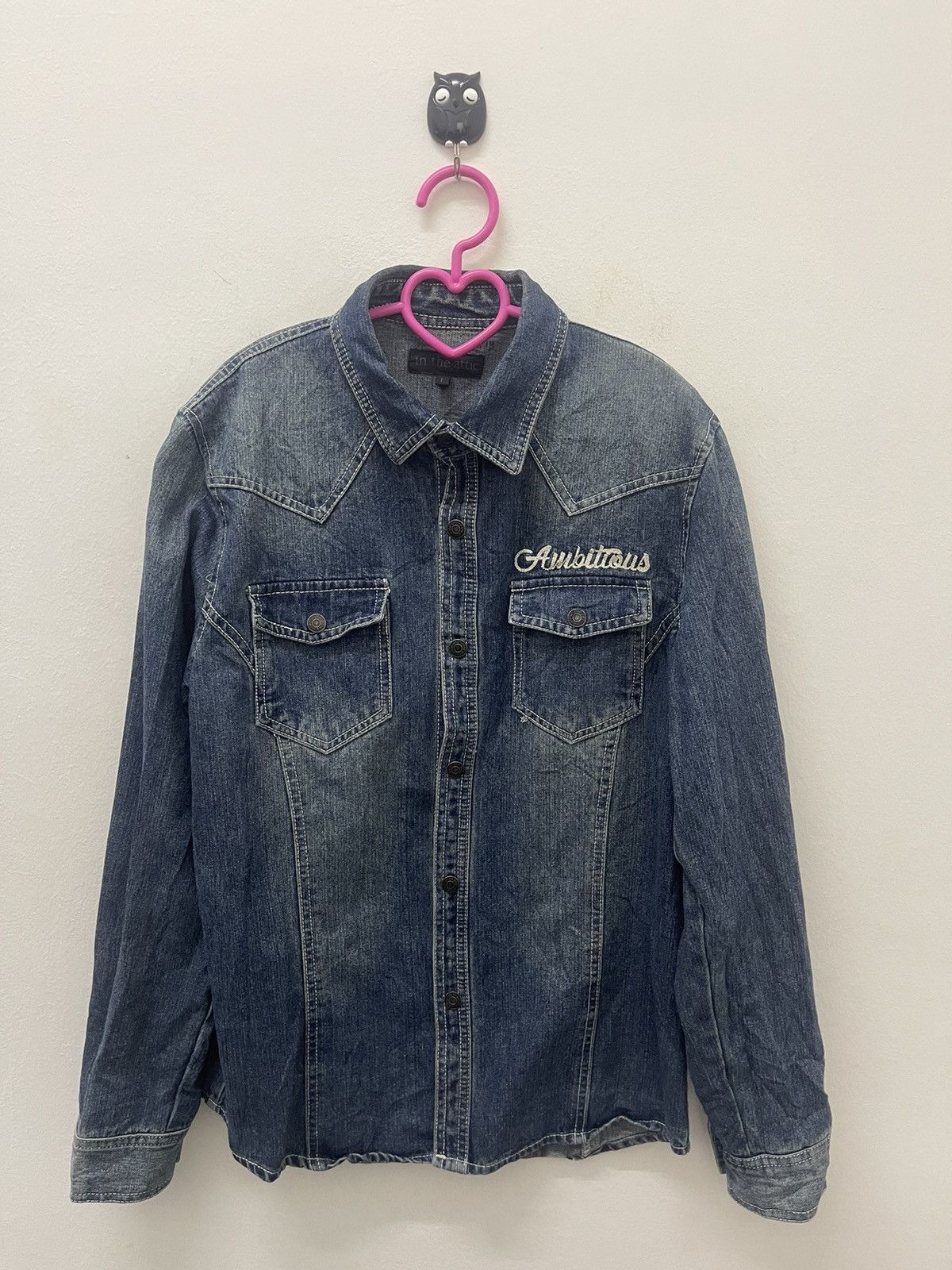 image of In The Attic Ambitious Denim Jeans Shirt, Men's (Size Large)