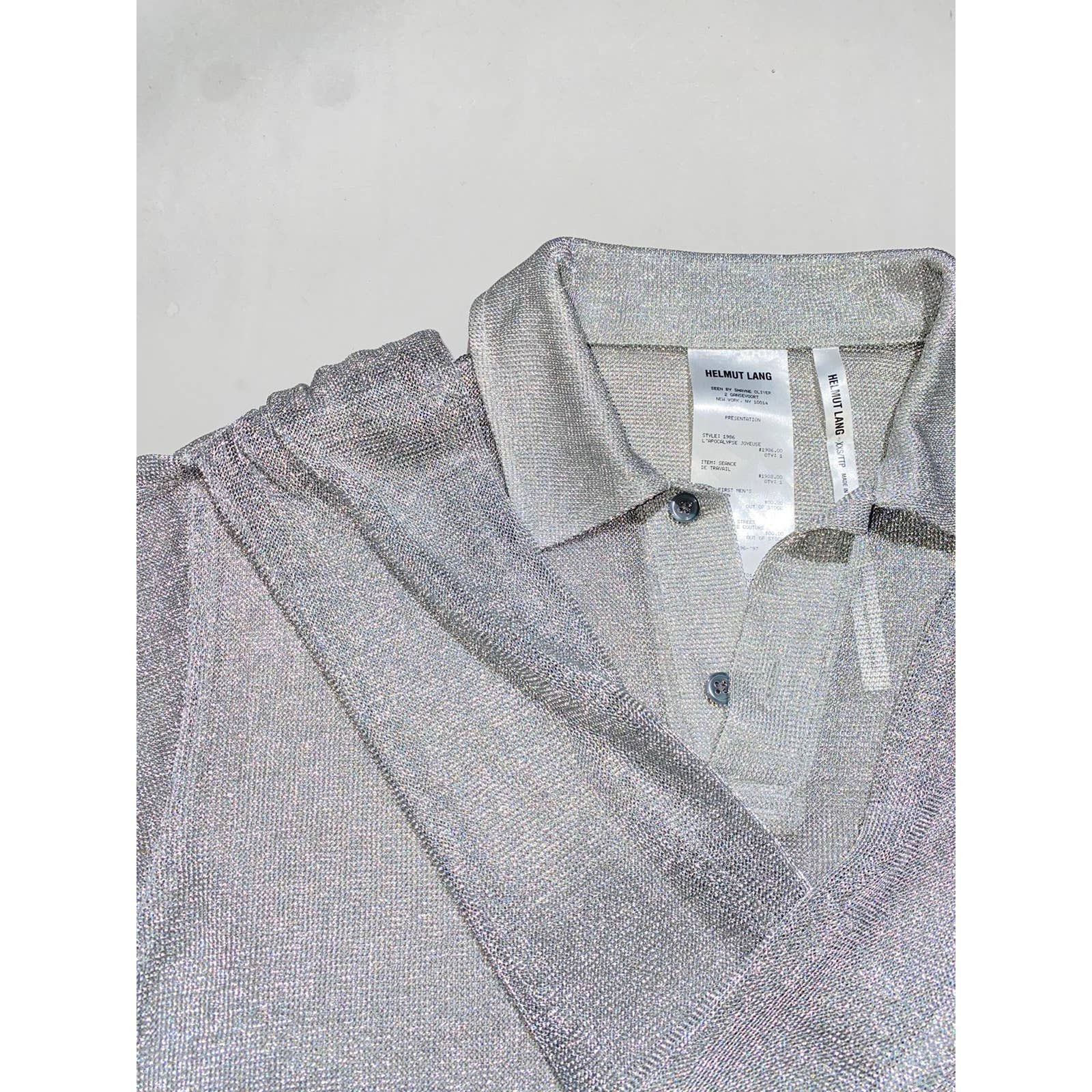 Helmut Lang Shayne Oliver Chain link mesh bondage glitter polo Size US S / EU 44-46 / 1 - 8 Thumbnail