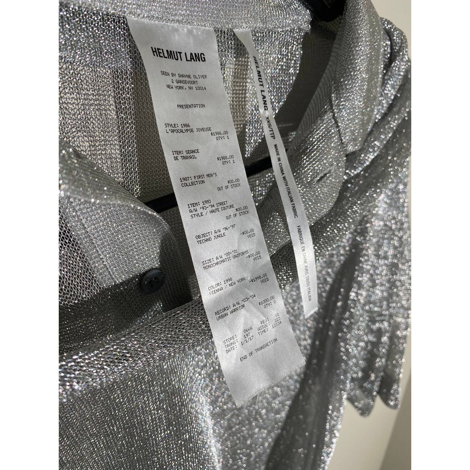 Helmut Lang Shayne Oliver Chain link mesh bondage glitter polo Size US S / EU 44-46 / 1 - 7 Thumbnail