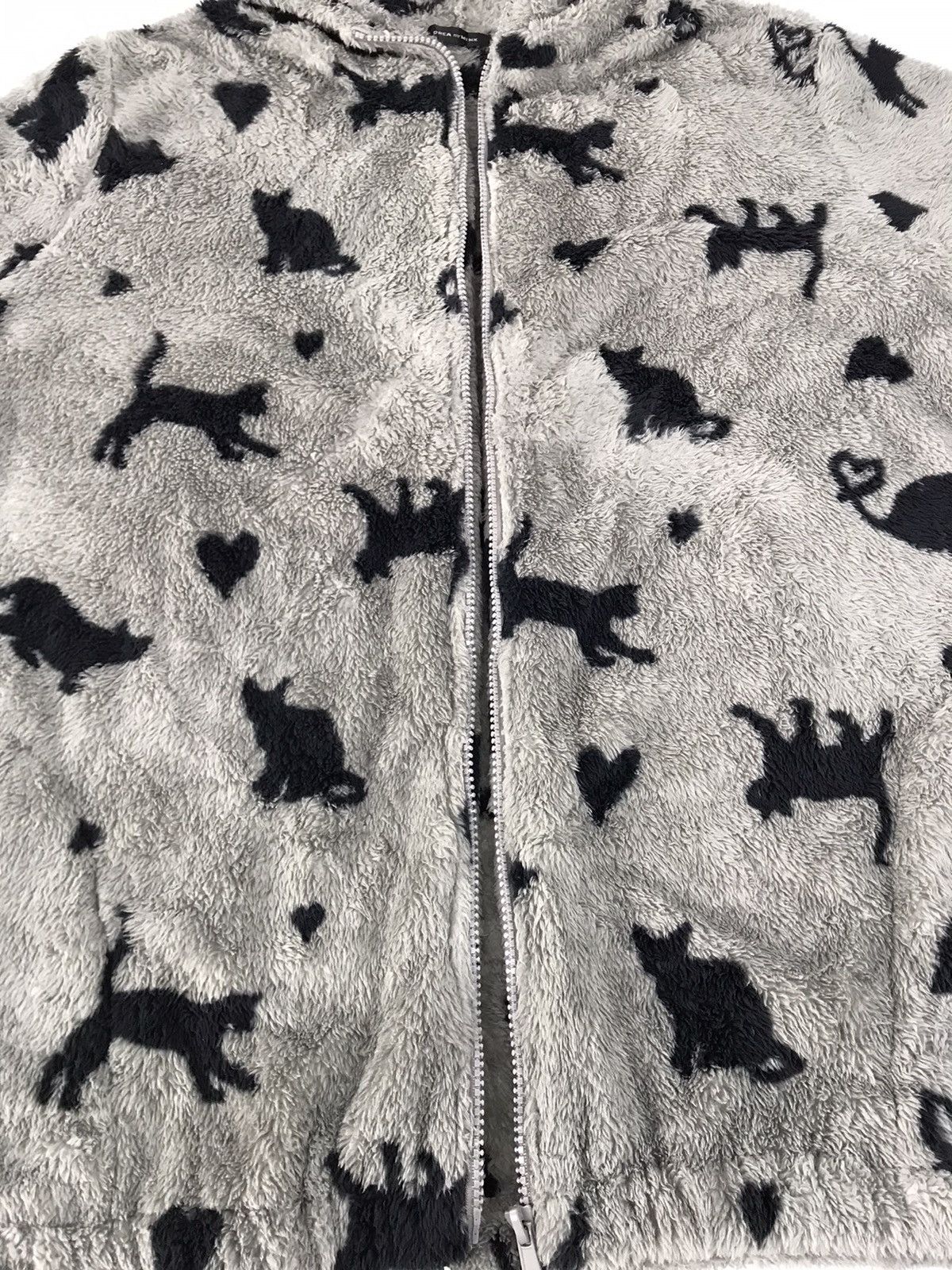 Japanese Brand Drea my Minx Fleece Zipper Jacket Wool Hoodies Cat Design Size US XL / EU 56 / 4 - 4 Thumbnail