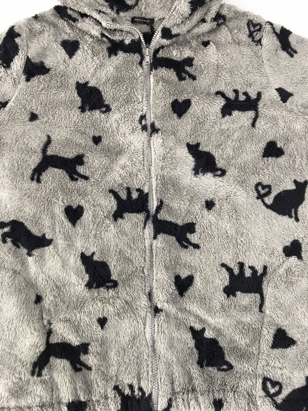Japanese Brand Drea my Minx Fleece Zipper Jacket Wool Hoodies Cat Design Size US XL / EU 56 / 4 - 3 Thumbnail