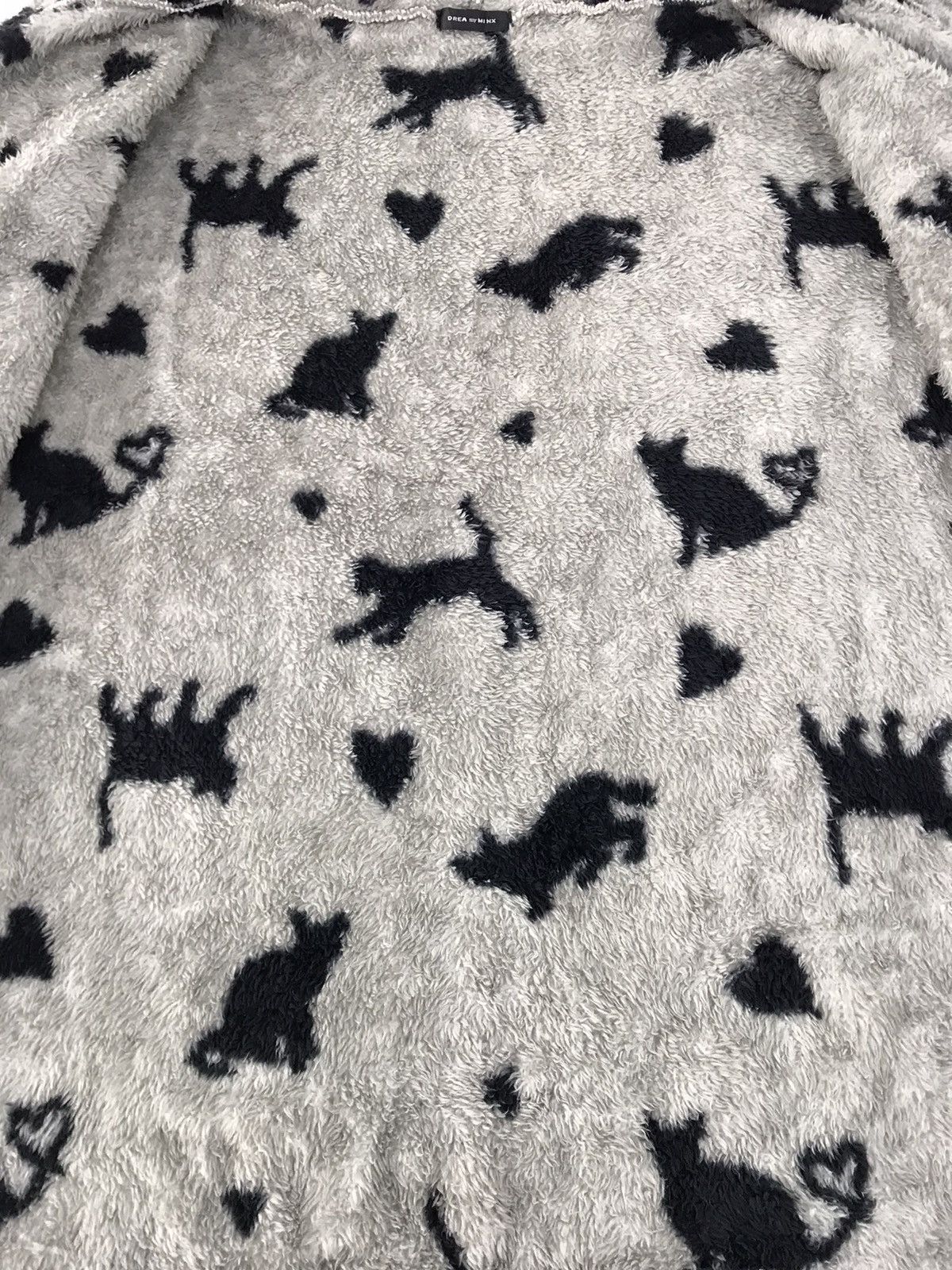 Japanese Brand Drea my Minx Fleece Zipper Jacket Wool Hoodies Cat Design Size US XL / EU 56 / 4 - 5 Thumbnail