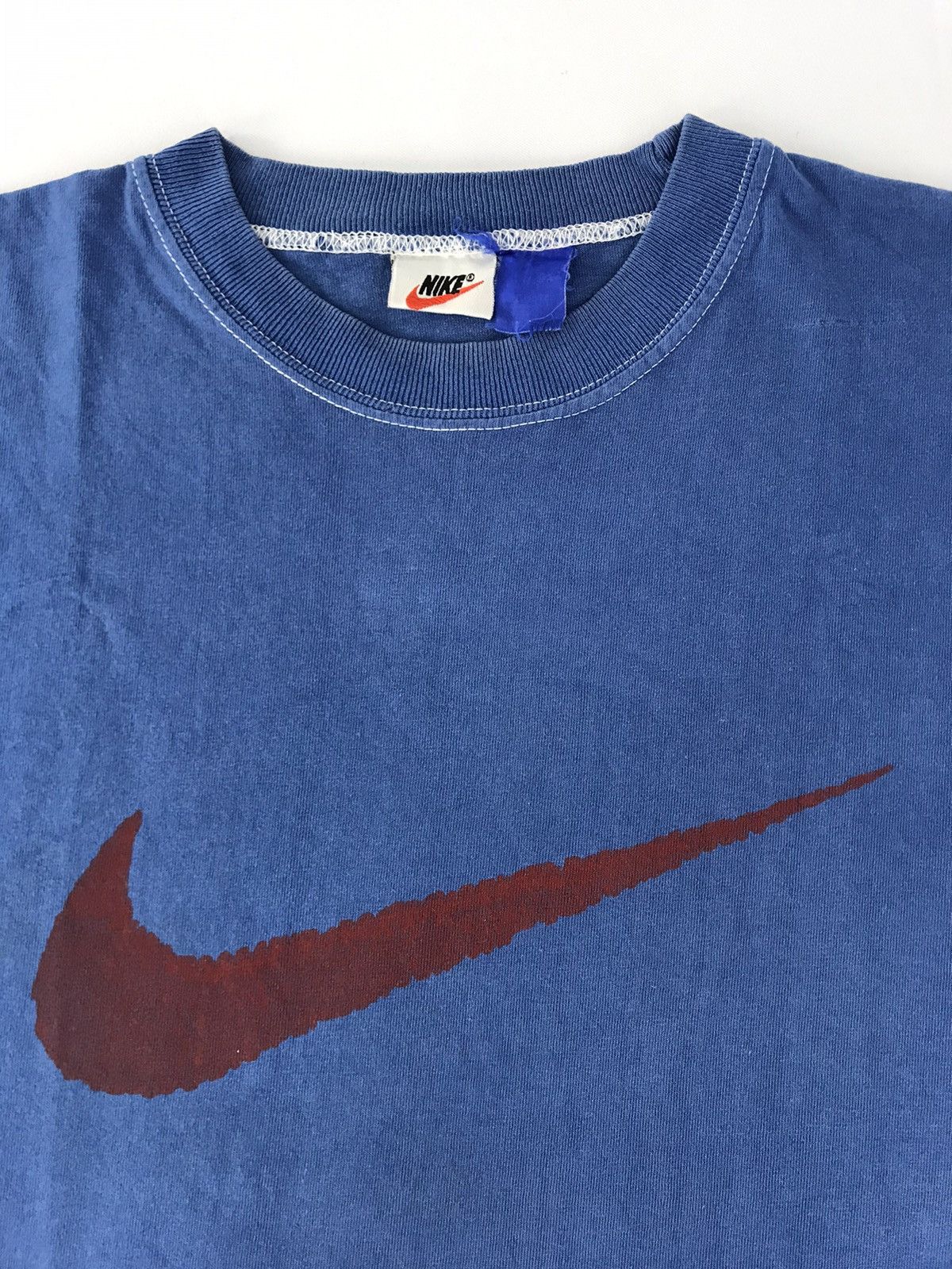 Nike 90s Nike Swoosh Big Logo Blue Label Sportswear Size US L / EU 52-54 / 3 - 2 Thumbnail