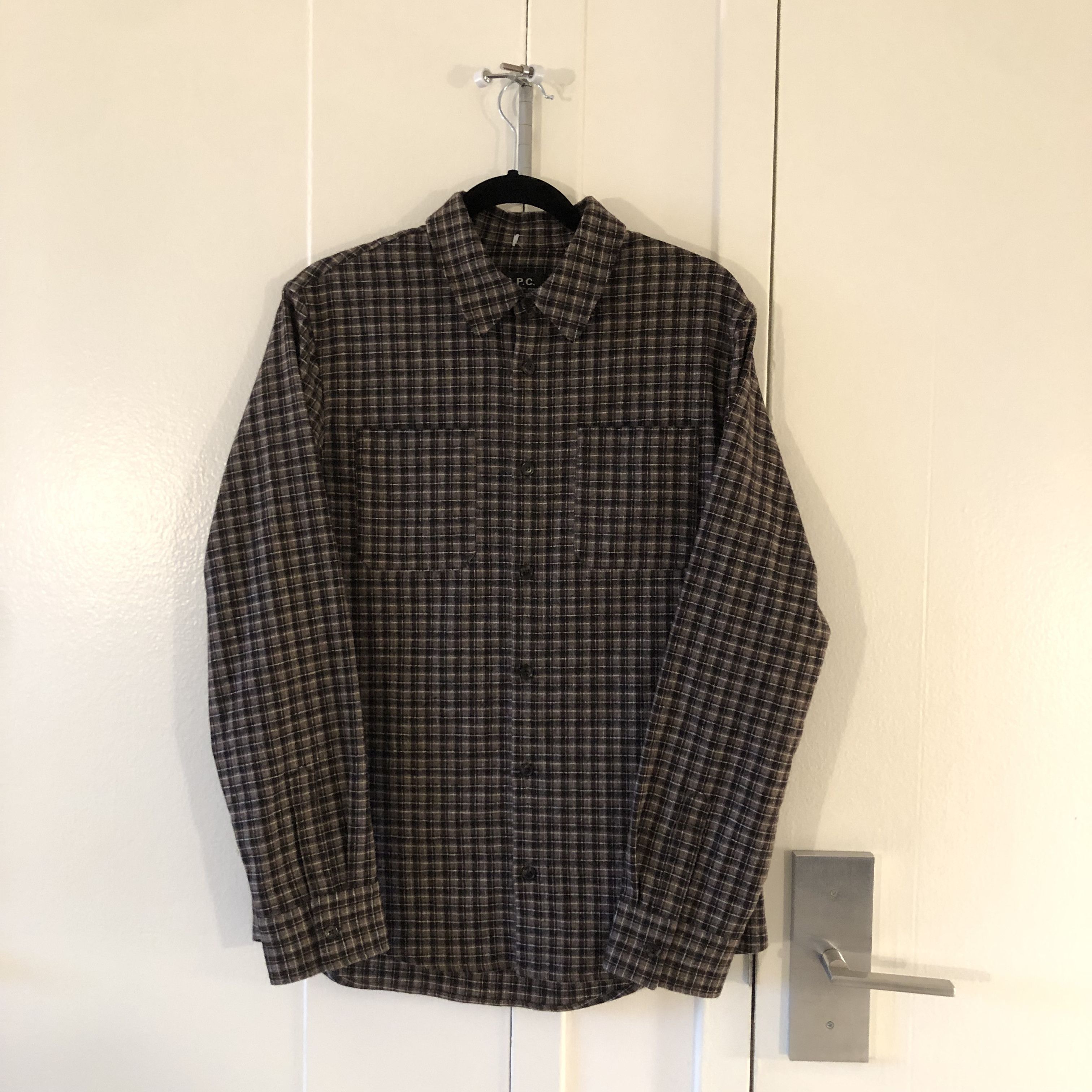 image of A P C Plaid Wool Flannel, Men's (Size Small)