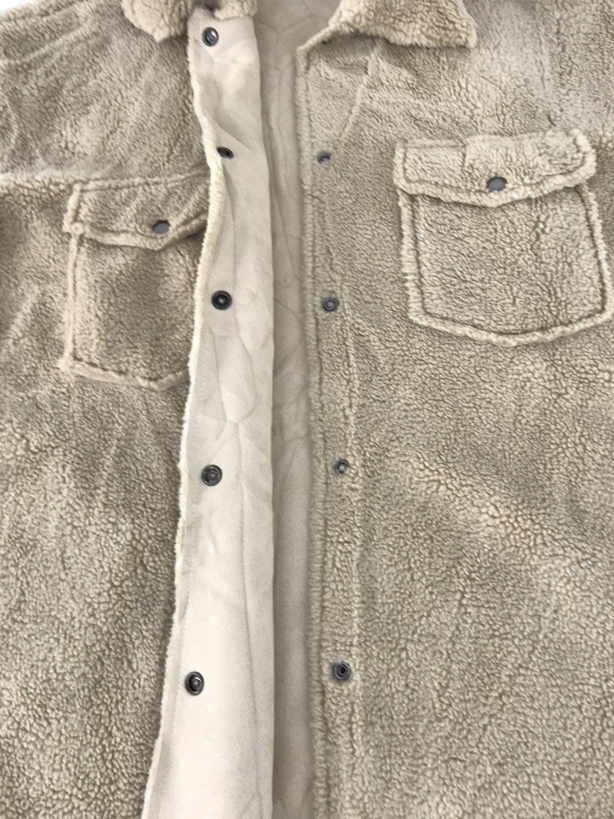 Japanese Brand Nang9 Fluffy Button Up Wool Fleece Double Pocket Shirt Size XL / US 12-14 / IT 48-50 - 4 Thumbnail