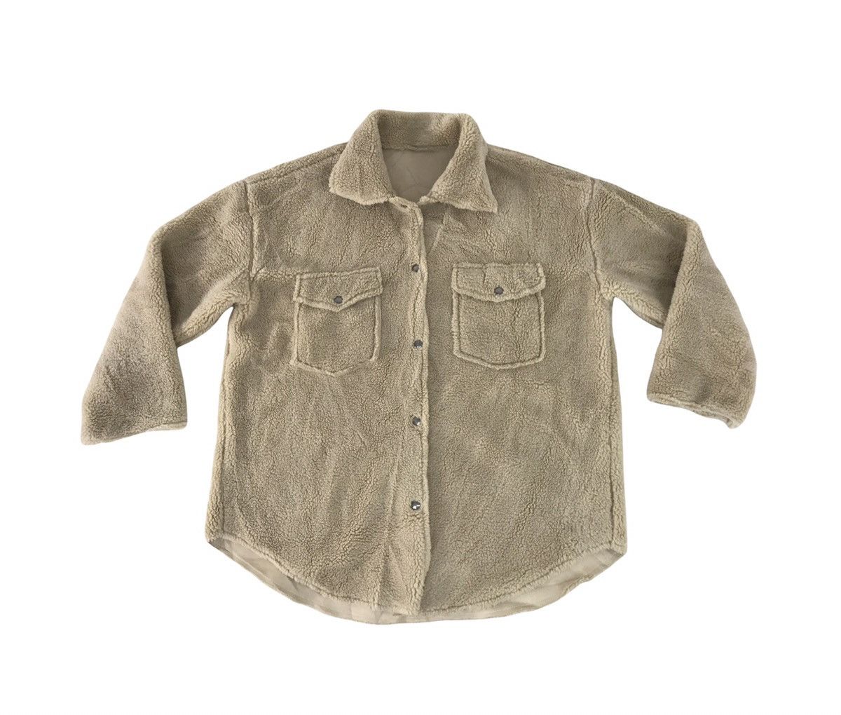 Japanese Brand Nang9 Fluffy Button Up Wool Fleece Double Pocket Shirt Size XL / US 12-14 / IT 48-50 - 1 Thumbnail