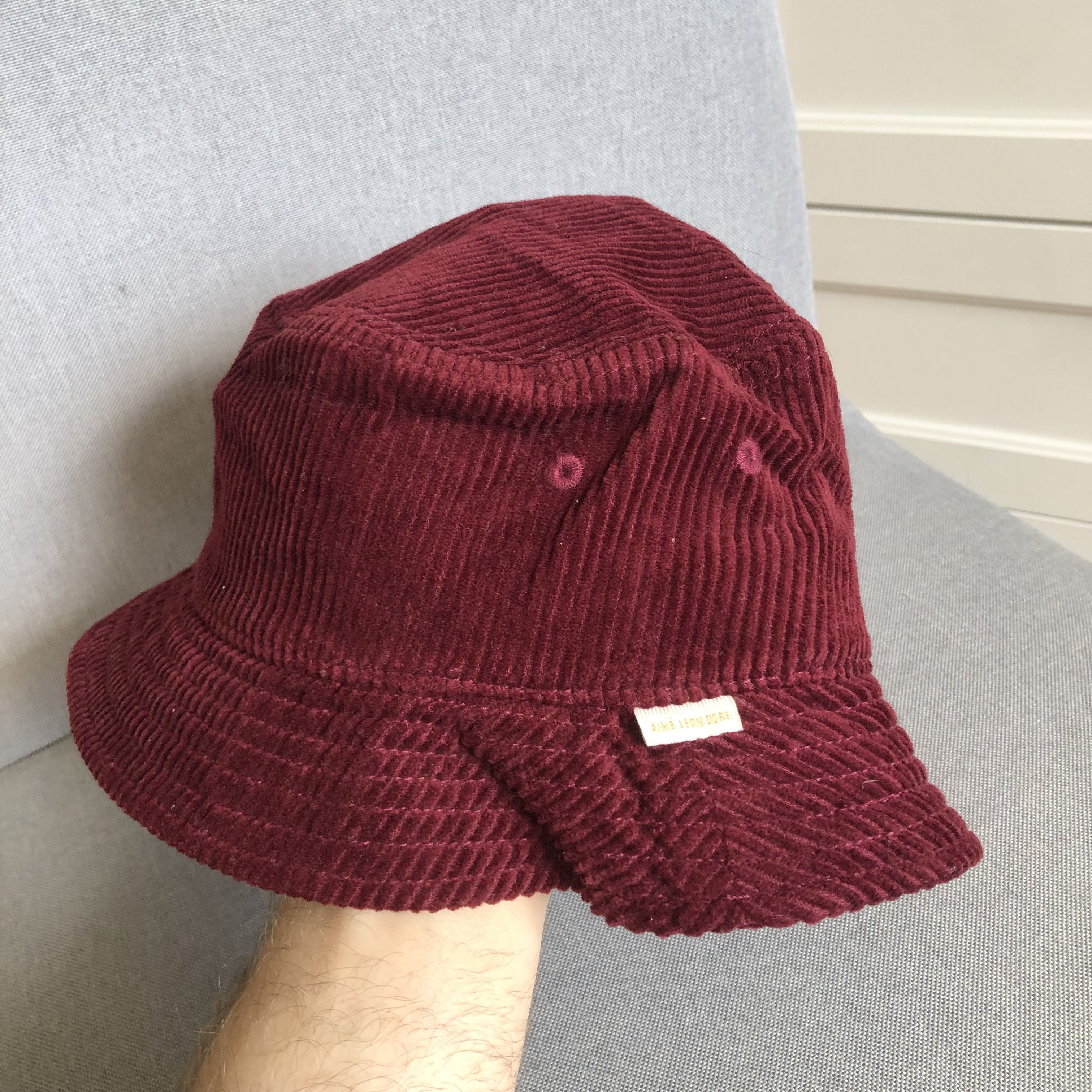 image of Aime Leon Dore Corduroy Bucket Hat in Burgundy, Men's