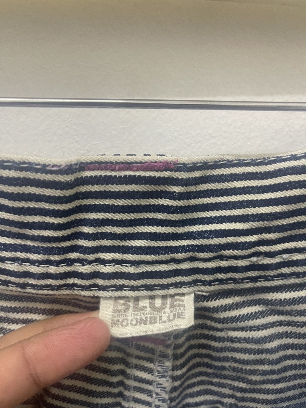 Japanese Brand Rare Vintage BLUE MOON BLUE Striped Multi Pockets Patches Size US 28 / EU 44 - 7 Thumbnail
