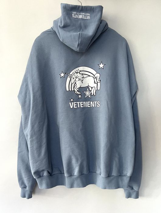 Vetements Vetements Blue Unicorn Hoodie | Grailed