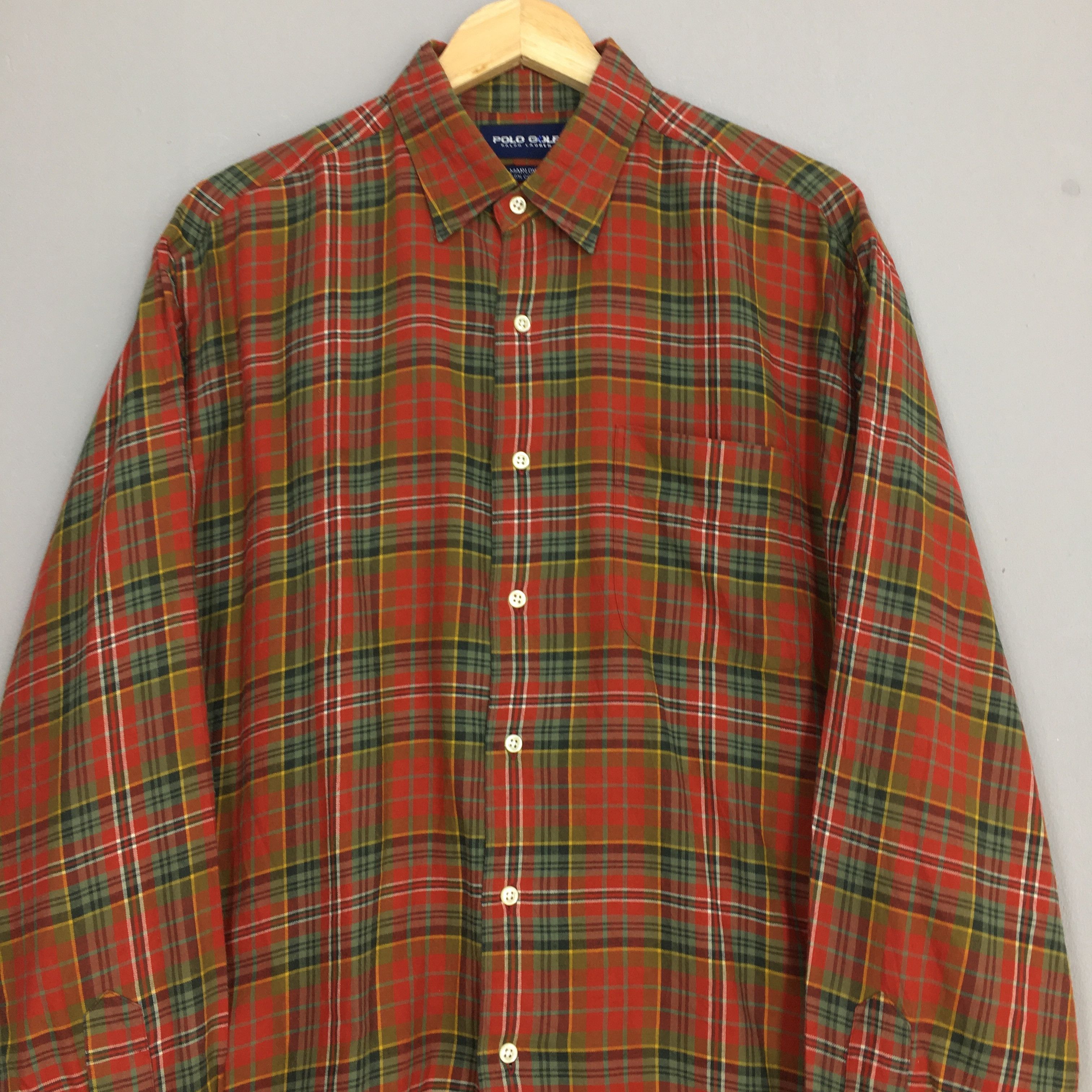 Flannel × Polo Ralph Lauren × Ralph Lauren Vintage 90's Polo Golf Ralph Lauren Checkered Flannel Shirt Size US L / EU 52-54 / 3 - 2 Thumbnail