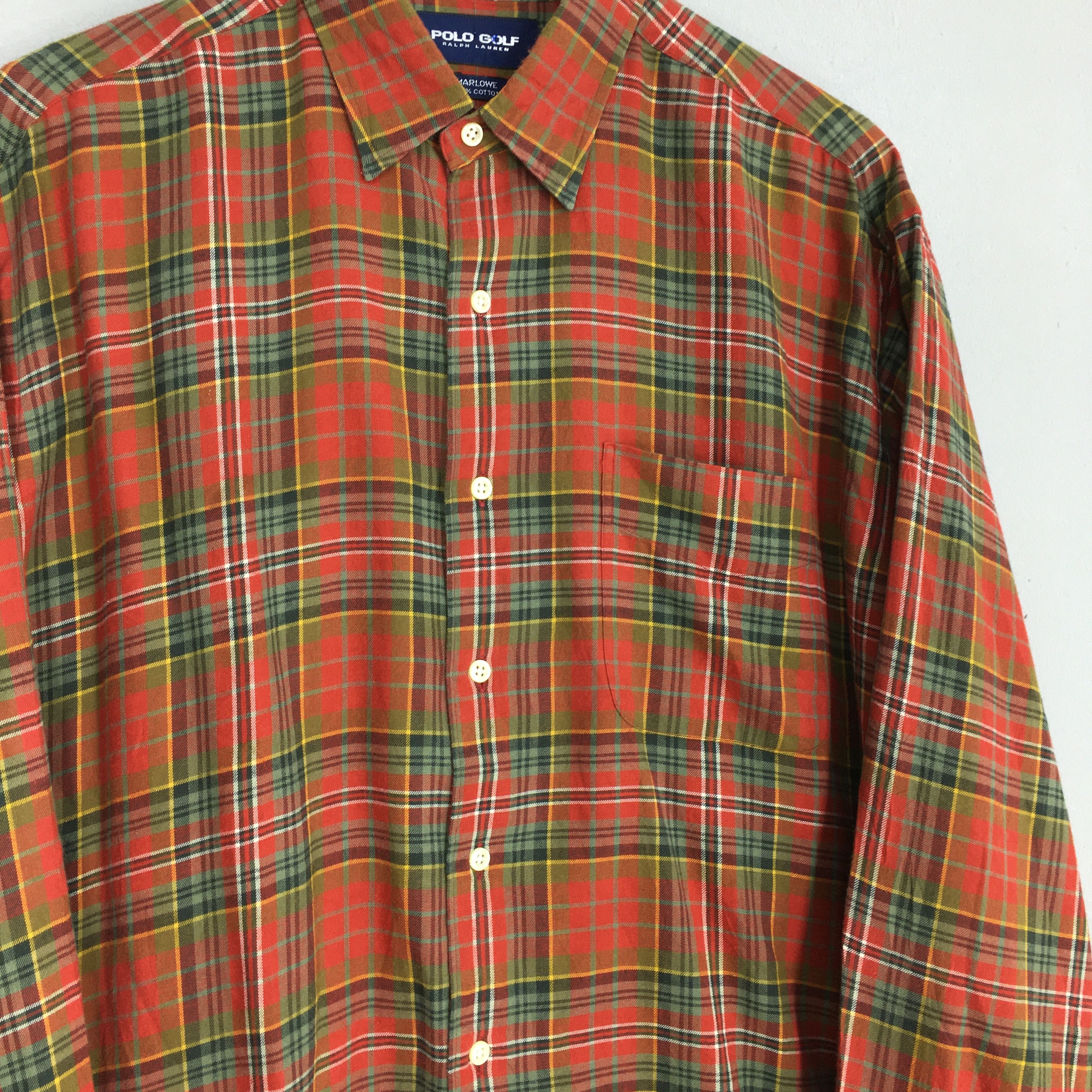 Flannel × Polo Ralph Lauren × Ralph Lauren Vintage 90's Polo Golf Ralph Lauren Checkered Flannel Shirt Size US L / EU 52-54 / 3 - 4 Thumbnail