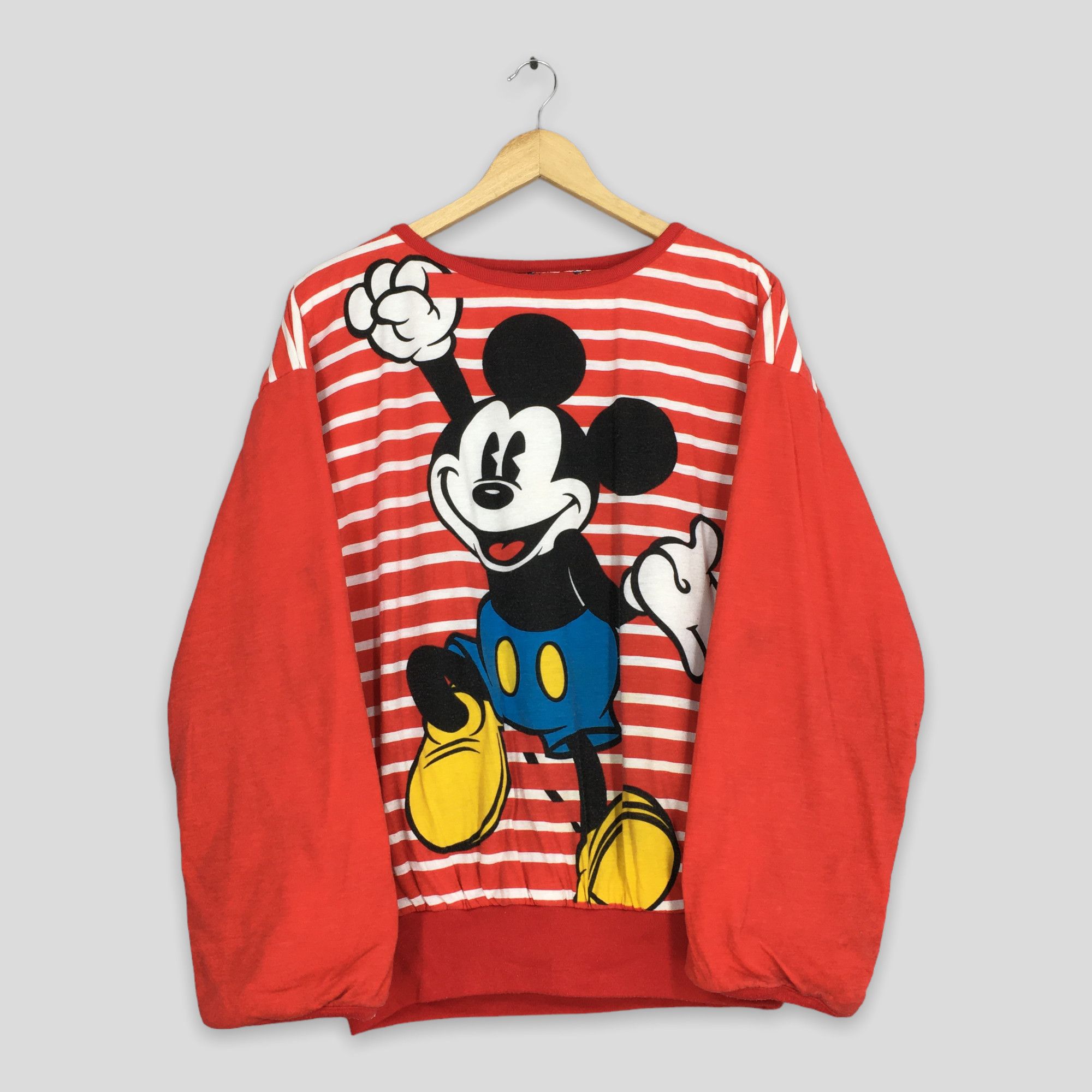 Image of Disney x Mickey Mouse Vintage Mickey Mouse Reversible Sweatshirt Xlarge in Red, Men's