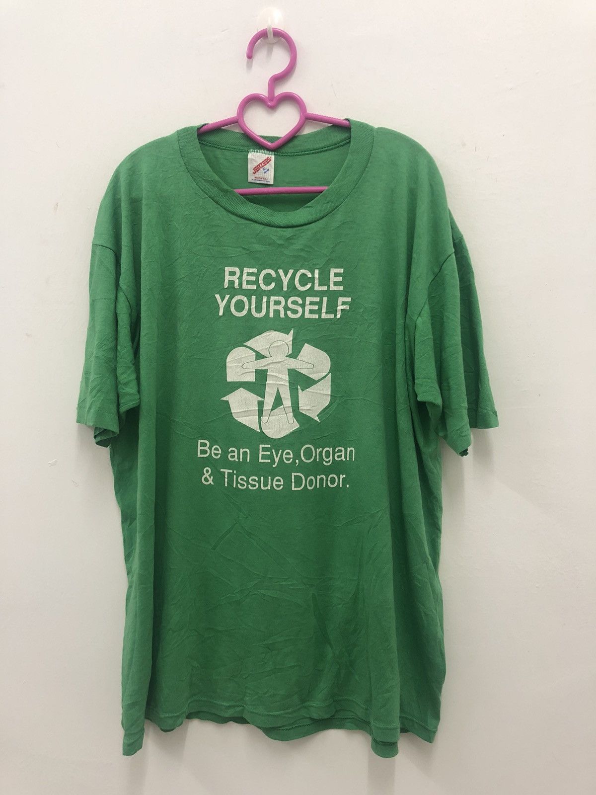 Jerzees Rare 90s Vintage RECYCLE YOURSELF Shirt Size US XL / EU 56 / 4 - 1 Thumbnail