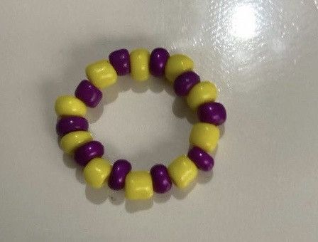 Jewelry SALE Purple and yellow beaded ring Size ONE SIZE - 2 Thumbnail