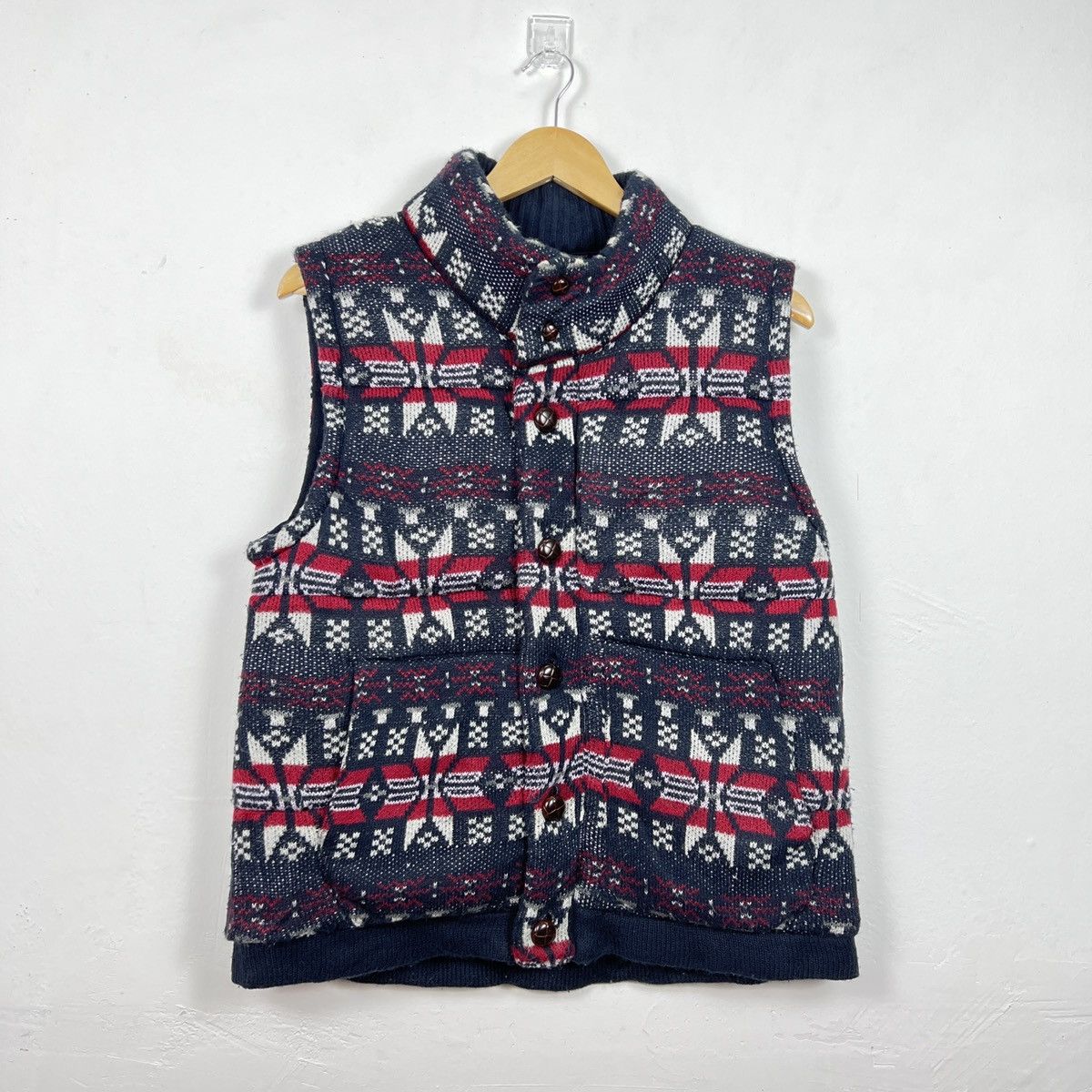 Japanese Brand Vintage 90s AVV HOMME Fleece Aztec Native Navajo Vest V0004 Size US M / EU 48-50 / 2 - 1 Thumbnail