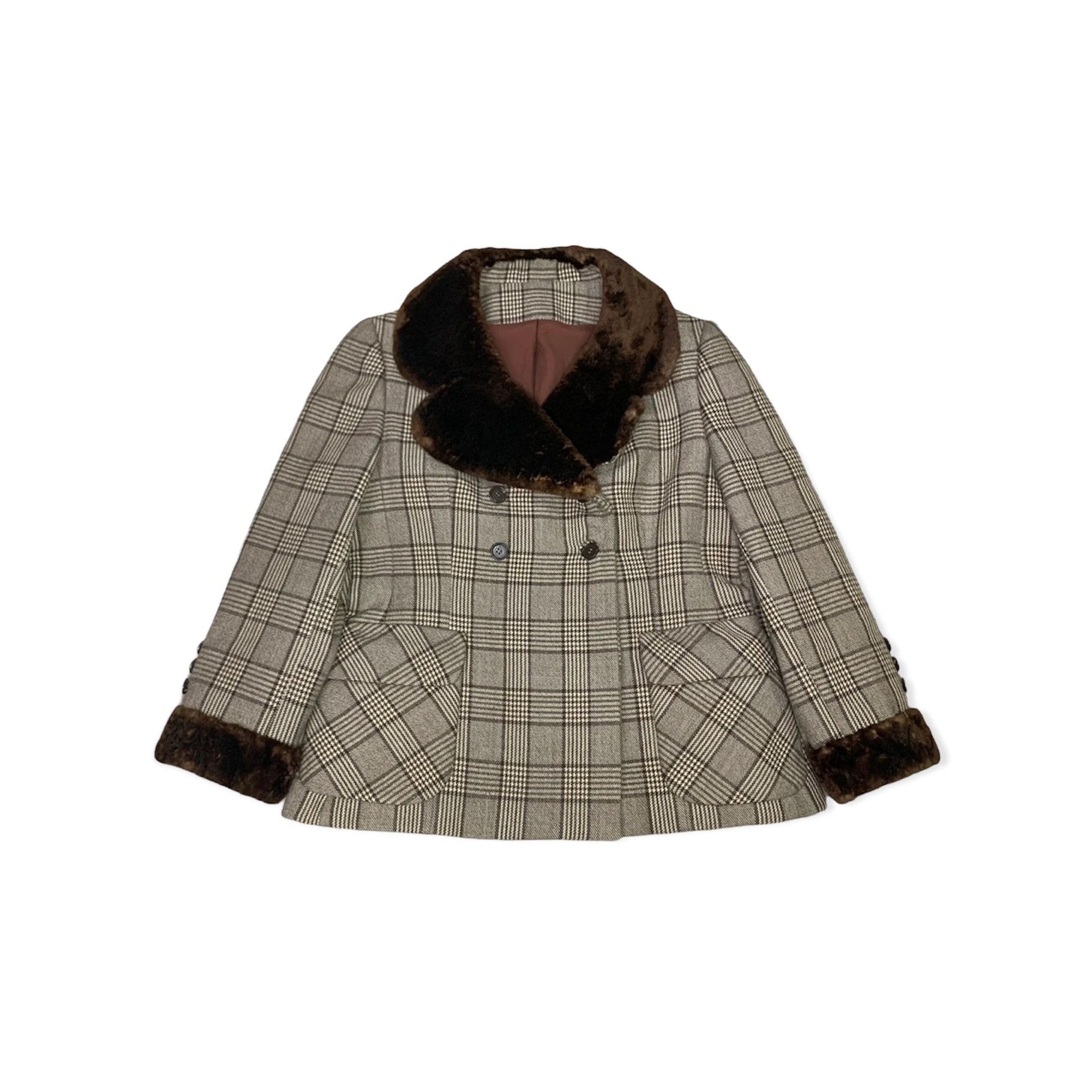 image of Hysteric Glamour x If Six Was Nine VTG 60's Pea Coat Double Breasted Sheepskin Collar Cuffs in Brow