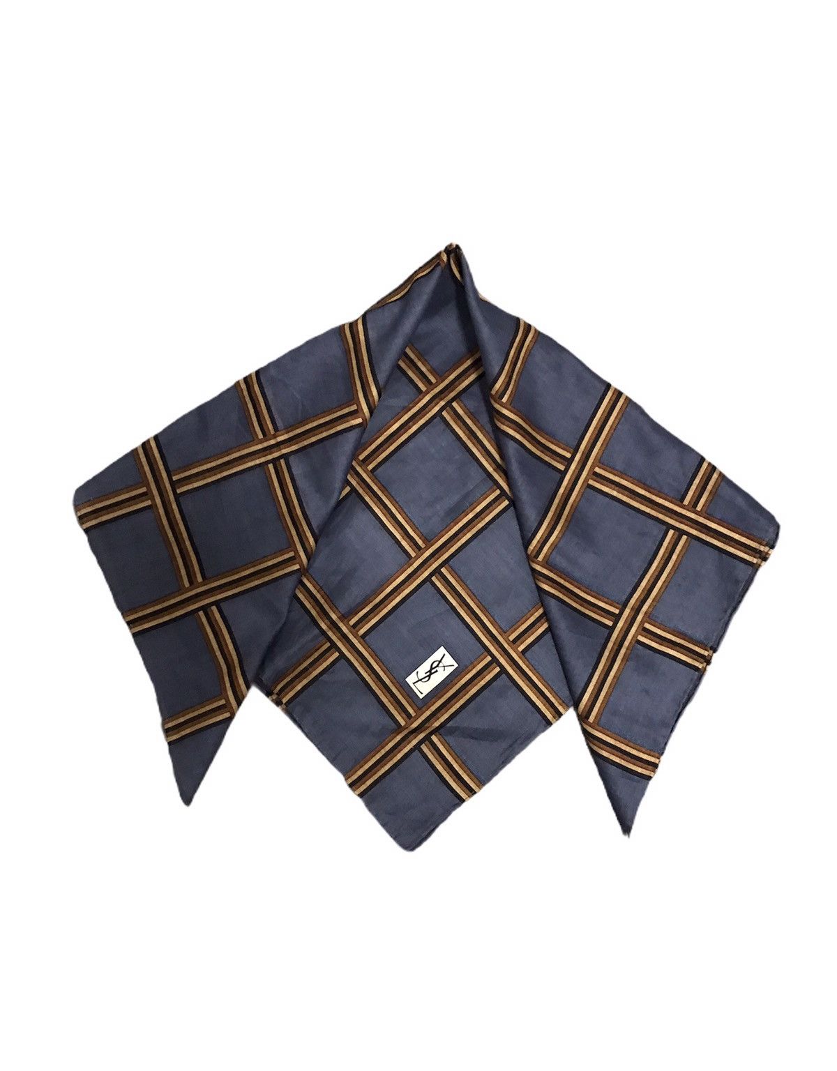Other Ysl Yves Saint Laurent Pocket Square Plaid Check Scarf Size ONE SIZE - 1 Thumbnail