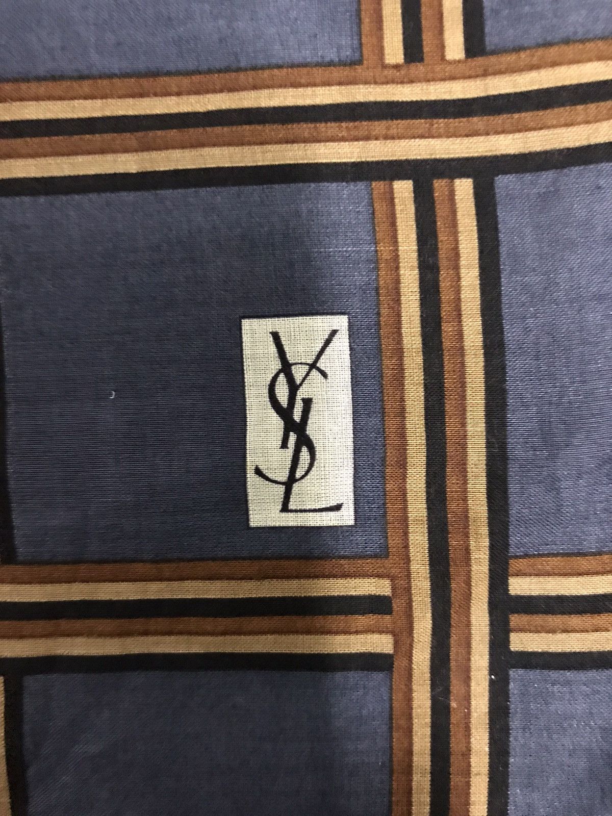 Other Ysl Yves Saint Laurent Pocket Square Plaid Check Scarf Size ONE SIZE - 4 Thumbnail