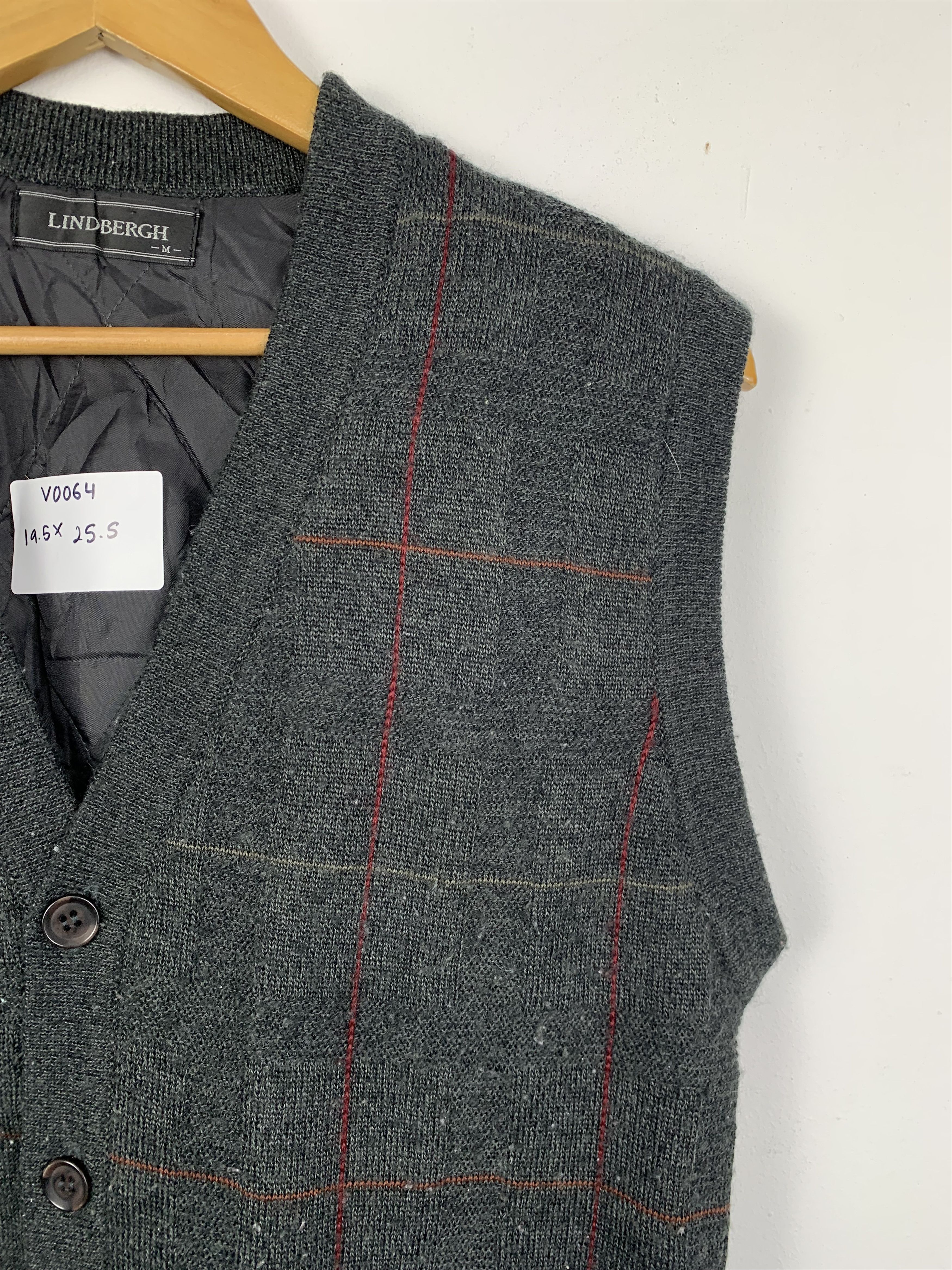 Lindbergh Vintage LINDBERGH Knitwear Checkered Button Vest Size US XS / EU 42 / 0 - 4 Thumbnail