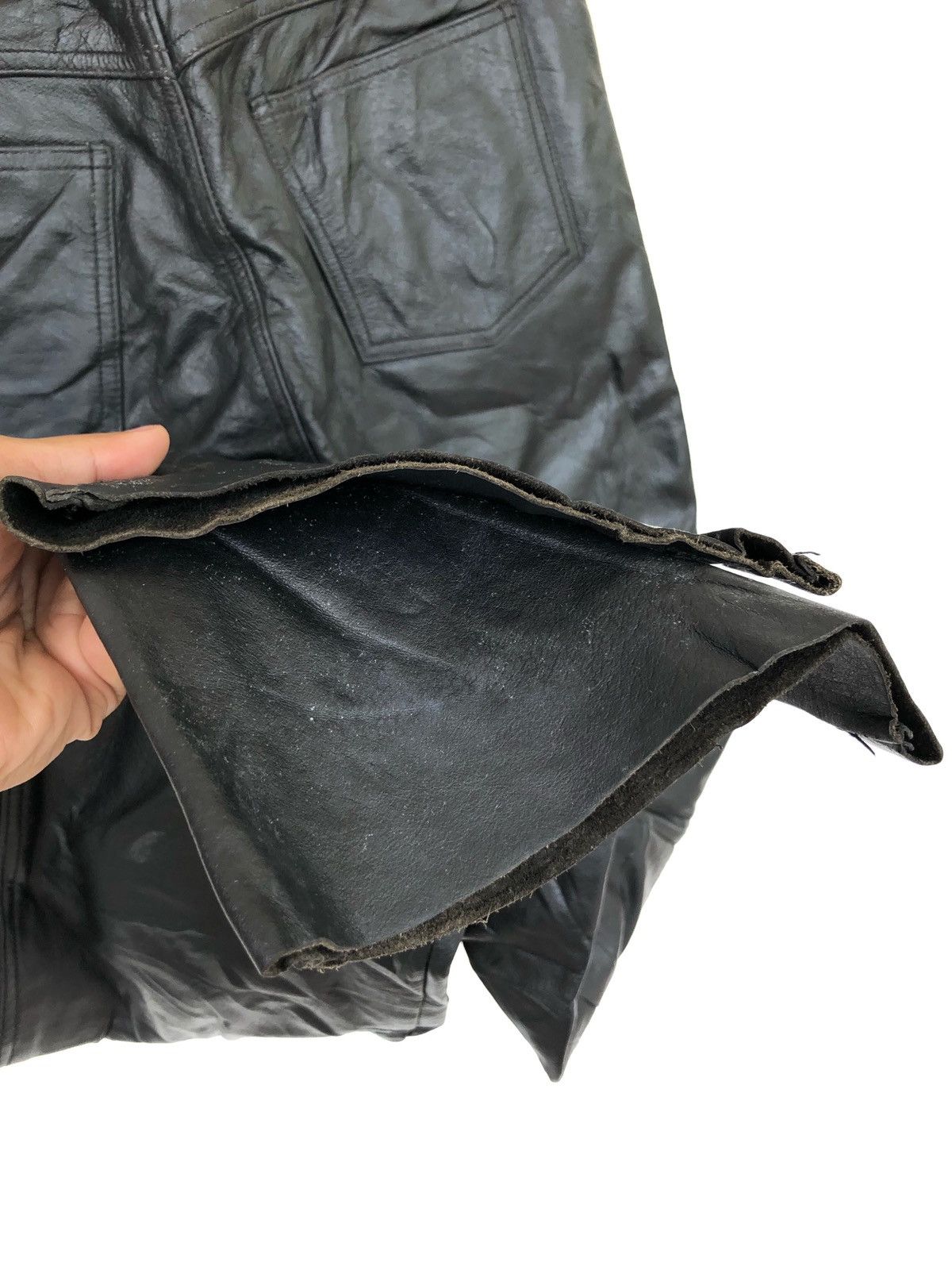 Harley Davidson 90s Harley Davidson Cowhide Leather Biker Pants Size US 30 / EU 46 - 7 Thumbnail