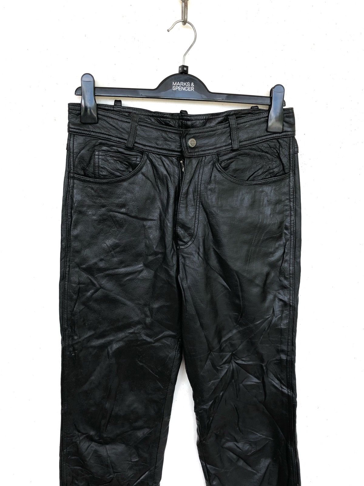 Harley Davidson 90s Harley Davidson Cowhide Leather Biker Pants Size US 30 / EU 46 - 3 Thumbnail