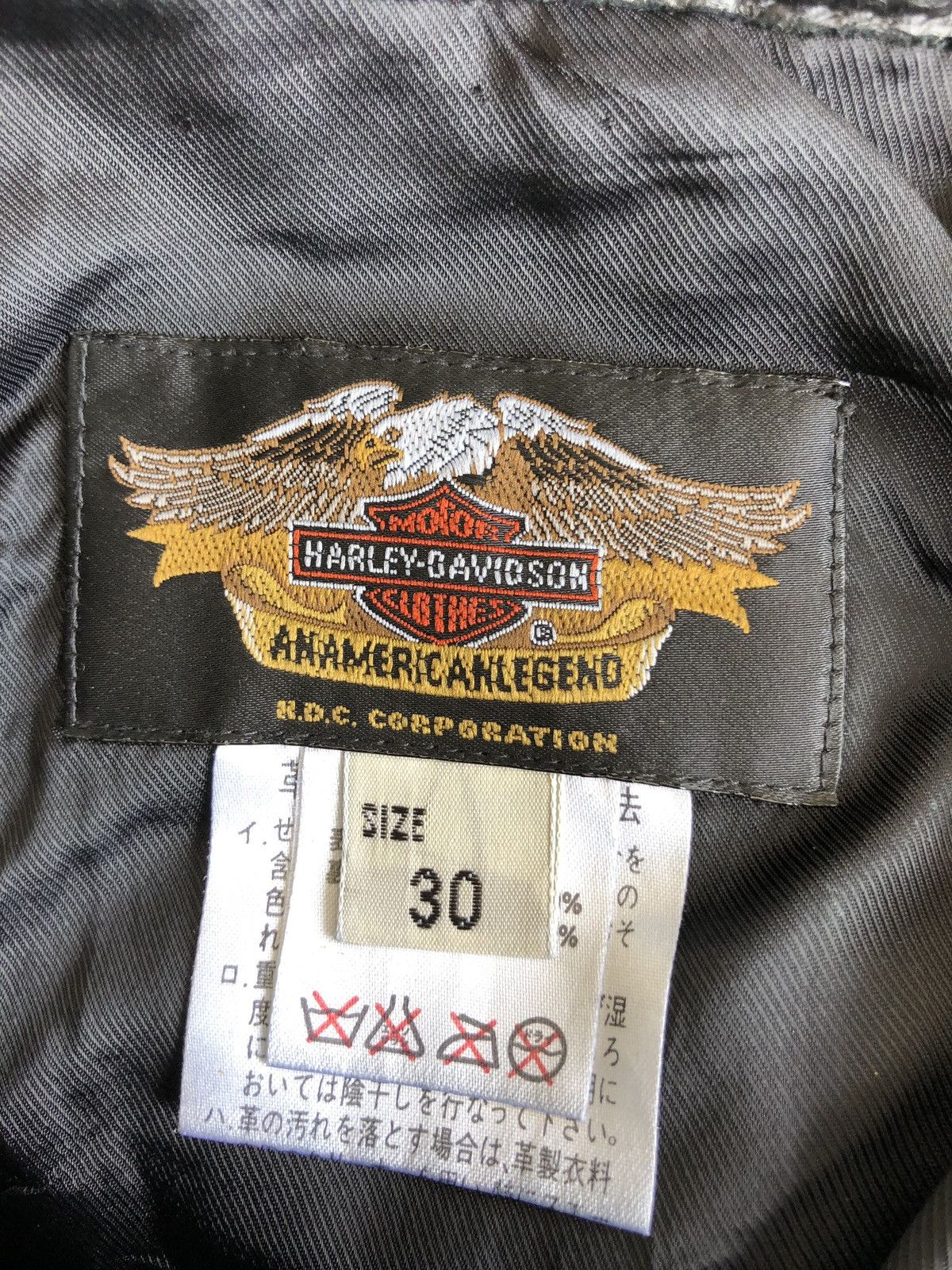Harley Davidson 90s Harley Davidson Cowhide Leather Biker Pants Size US 30 / EU 46 - 10 Thumbnail