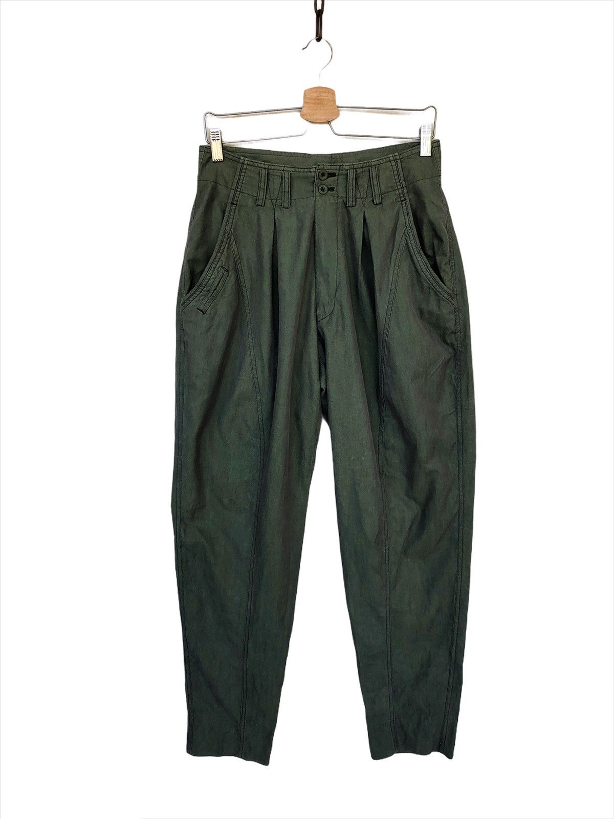 Issey Miyake Yoshiyuki Konishi 🇯🇵 Cinch Back Gabardine 🎈Pants Size US 29 - 2 Thumbnail