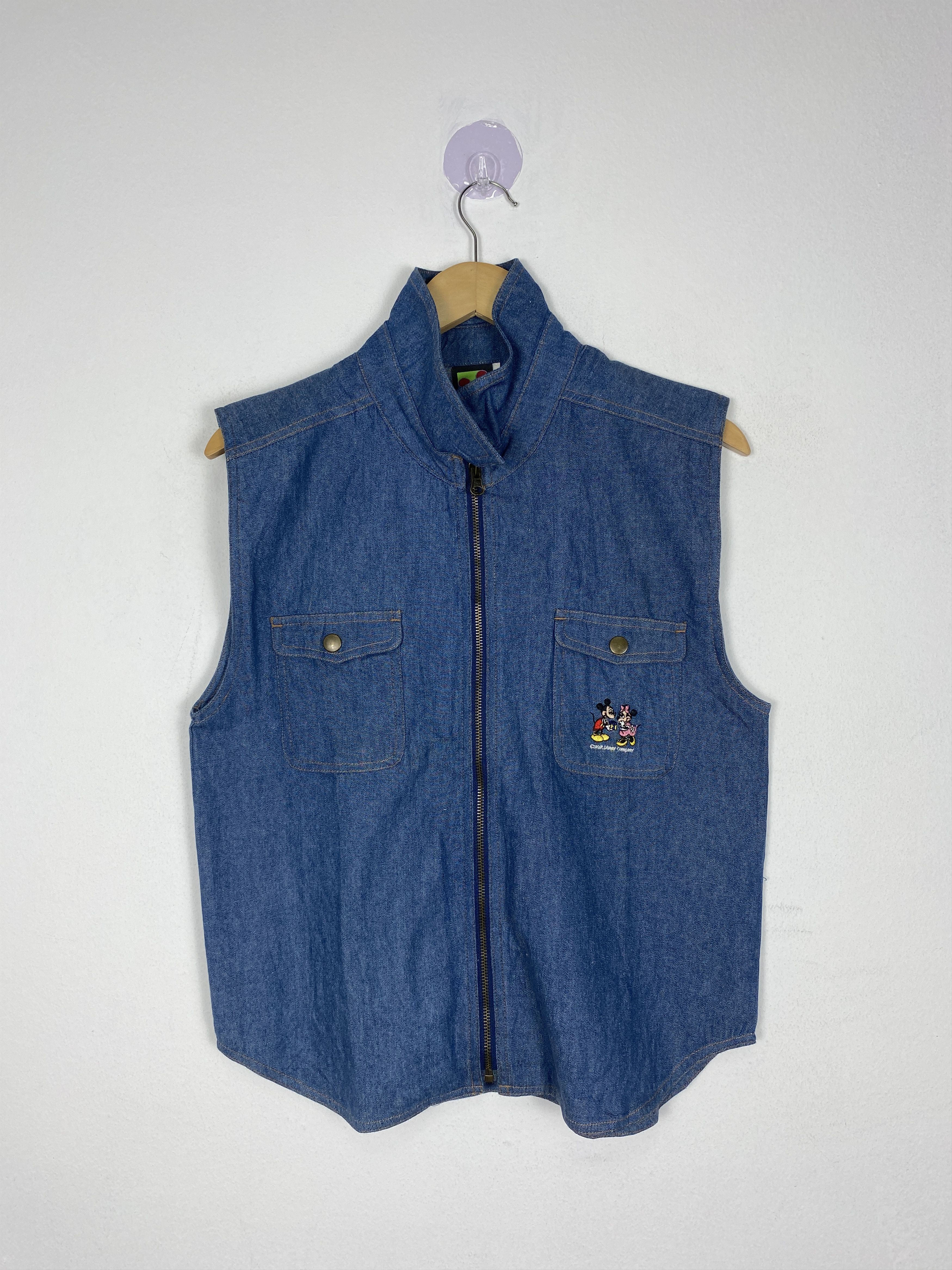 Mickey Mouse Vintage Mickey Unlimited Zip Up Denim Vest Size US S / EU 44-46 / 1 - 1 Thumbnail