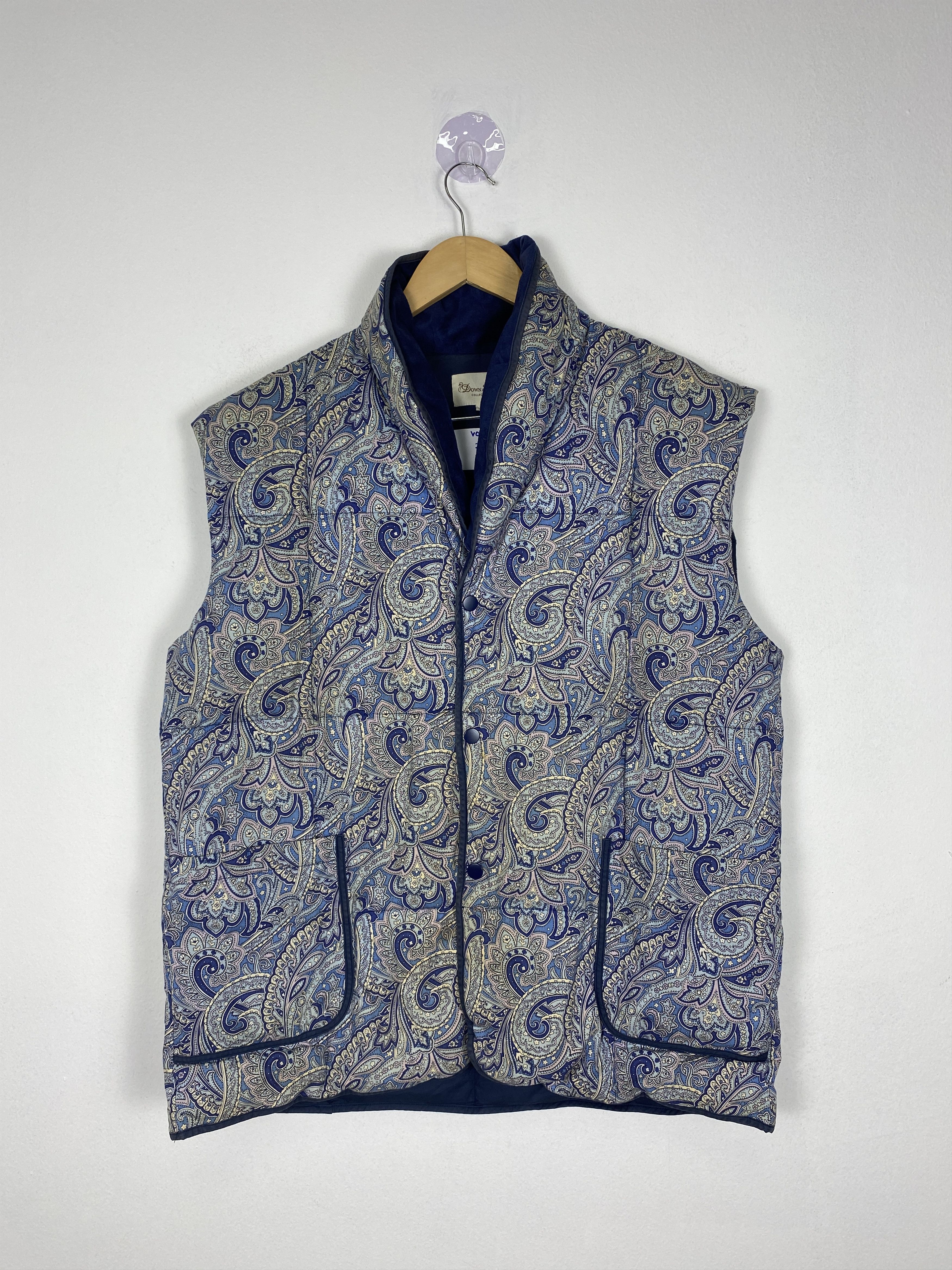 image of Vintage Down & Quilt Puffer Half Button Vest, Men's (Size Small)